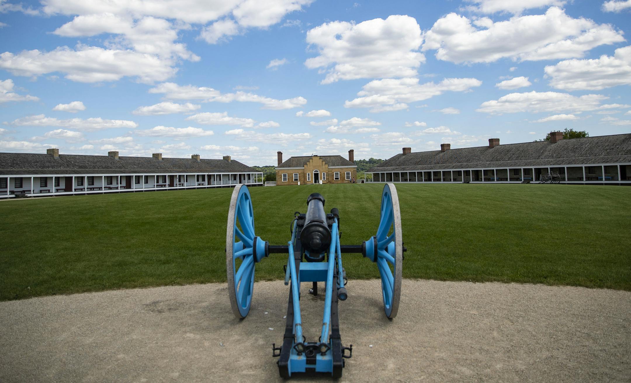 Historic Fort Snelling is kept preserved exactly how it would have looked 200 years ago.] ALEX KORMANN • alex.kormann@startribune.com Each day Historic Fort Snelling is open to the public for families and history lovers to explore and learn about how life was in the 19th century, especially in the military in forts such as Snelling. On Friday August 30, 2019 a small group of visitors watched demonstrations, played old games and walked around at their leisure.