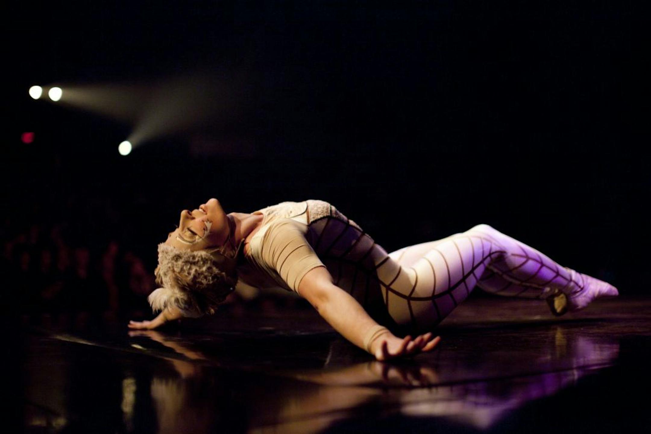 Svetlana Kashevarova as a butterfly during the performance of "Ovo" Wednesday night by Cirque du Soleil.