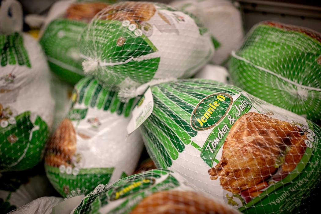 Frozen Jennie-O turkeys photographed at a Cub Foods store in St. Paul in 2021.