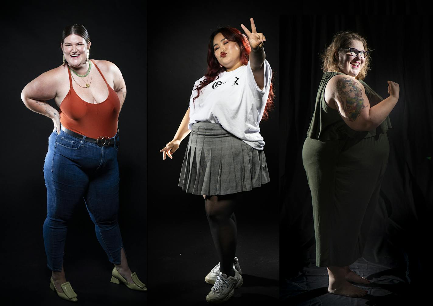 Podcaster Molly May MacMahon, fashion Instagrammer Paxyshia Yang and Gabrielle Hruska, owner of Real Life Coffee and Yoga are at the forefront of the body positivity movement in the Twin Cities.