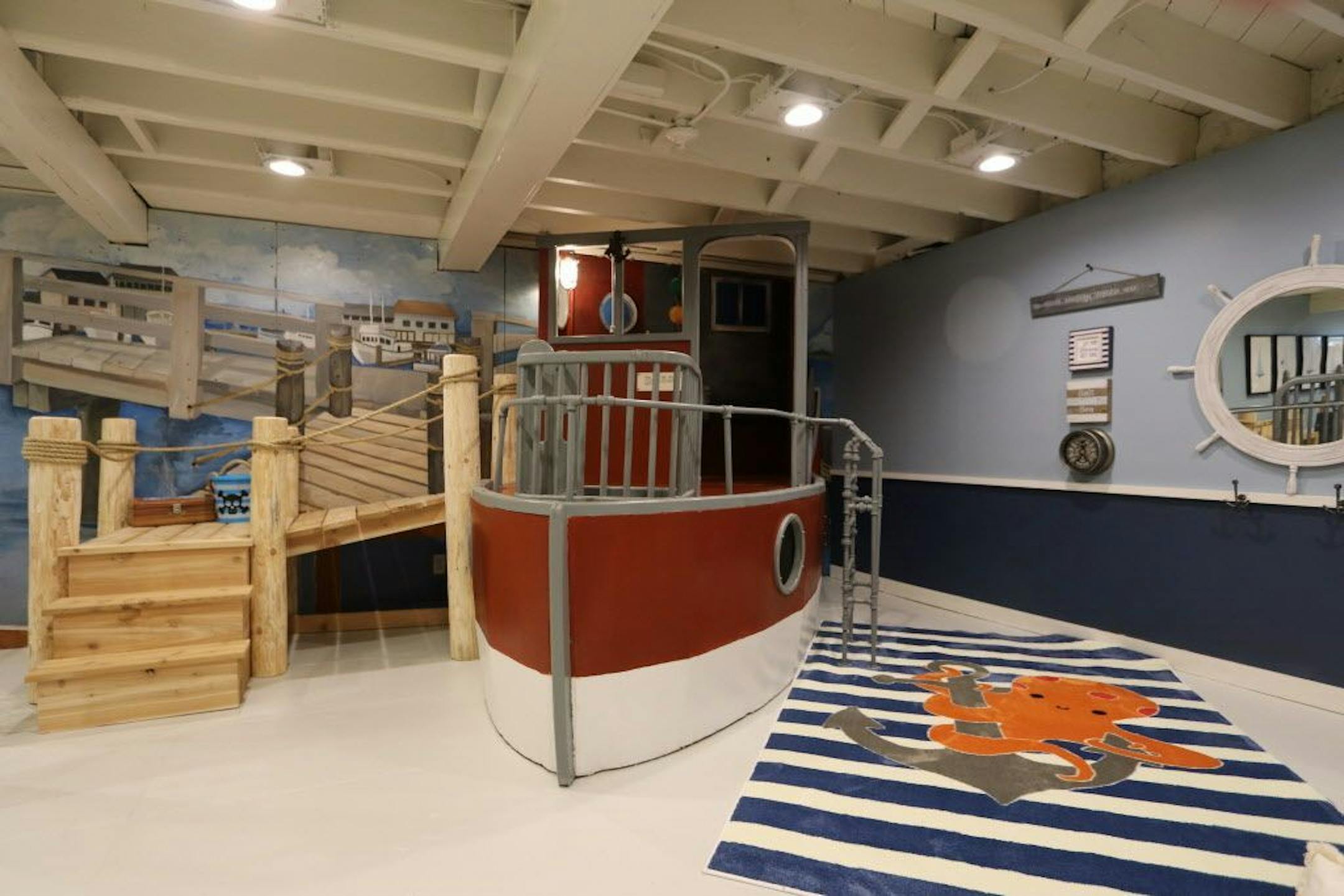 In the home's basement is a ship from the old Children's Museum.