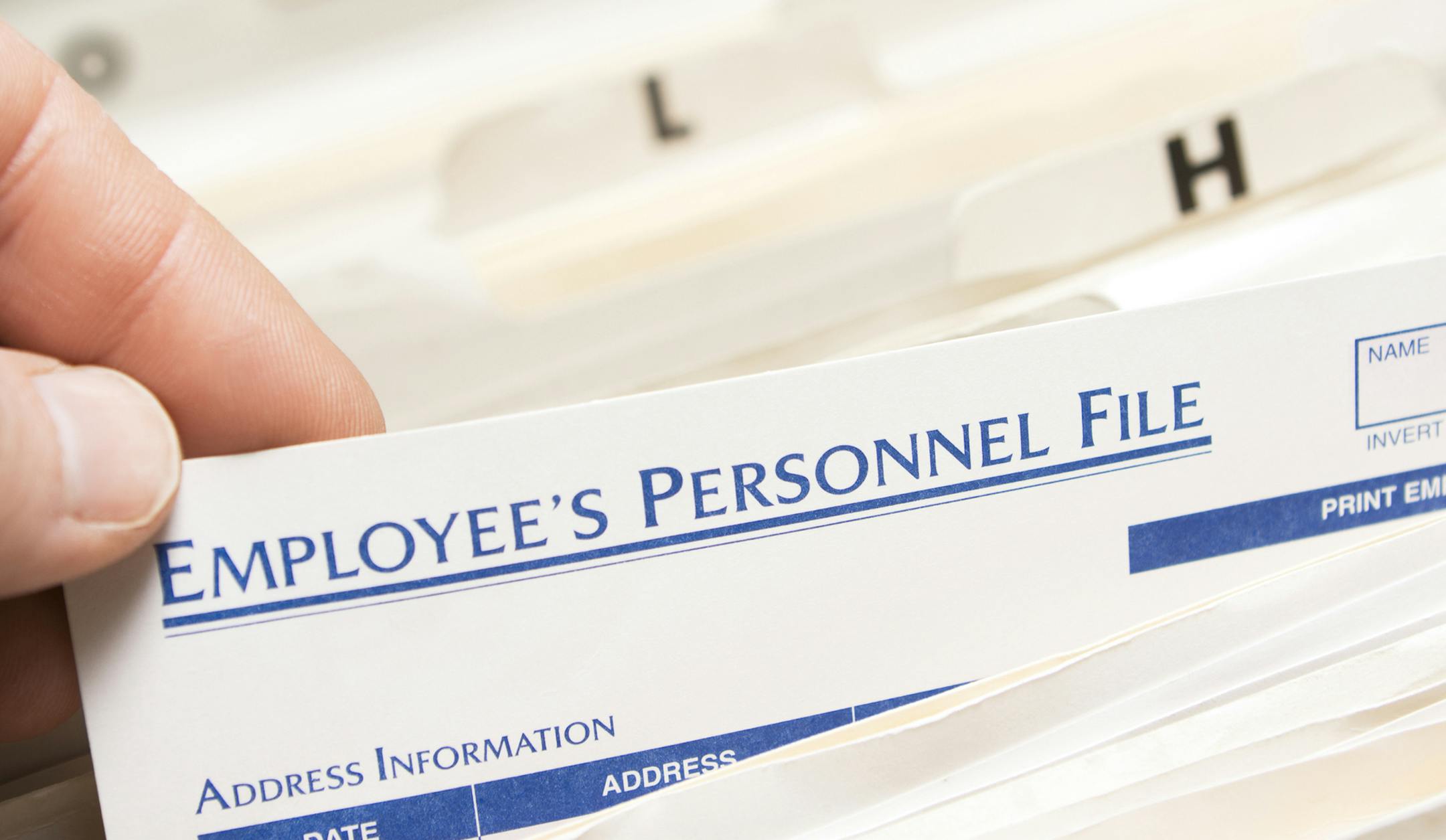 iStock
Pulling an employee's personnel file.