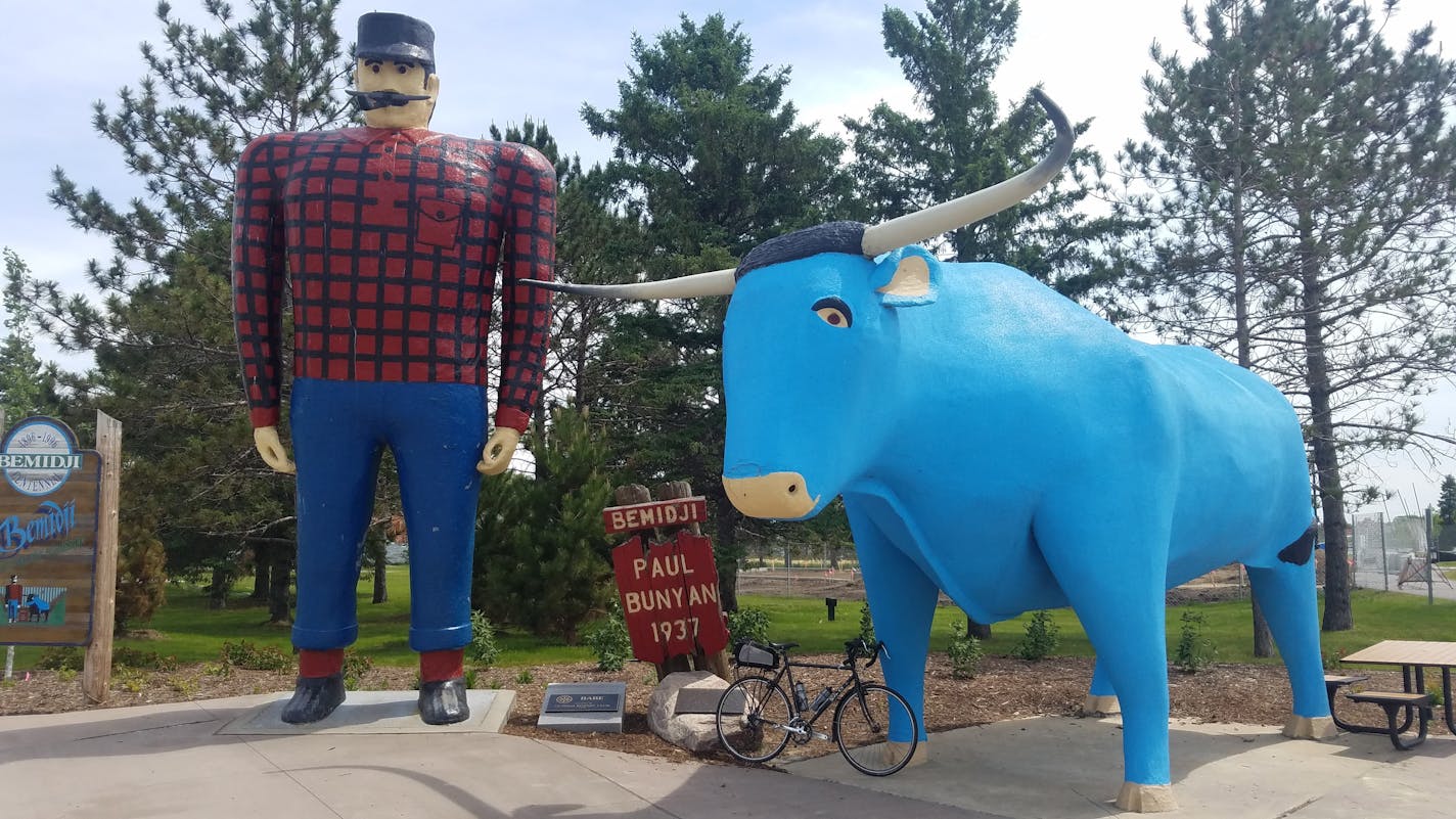 Paul Bunyan and Babe statues in Bemidji.