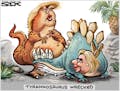Sack cartoon: Clinton-Trump debate