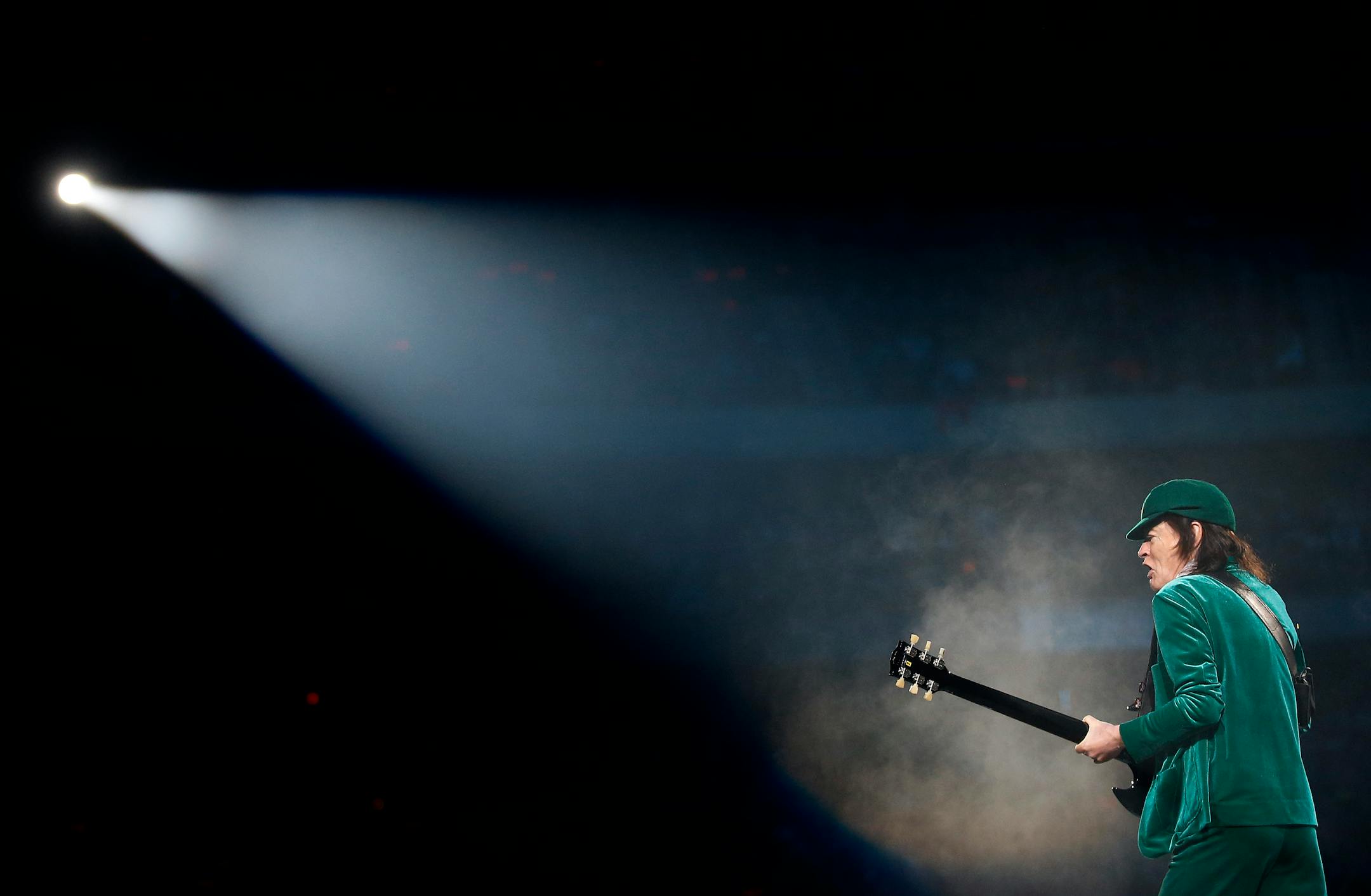 Lead guitar player Angus Young of AC/DC performed at the Xcel Energy Center on Sunday night. ] CARLOS GONZALEZ cgonzalez@startribune.com - February 14, 2016, New St. Paul, MN, Xcel Energy Center, AC/DC Concert