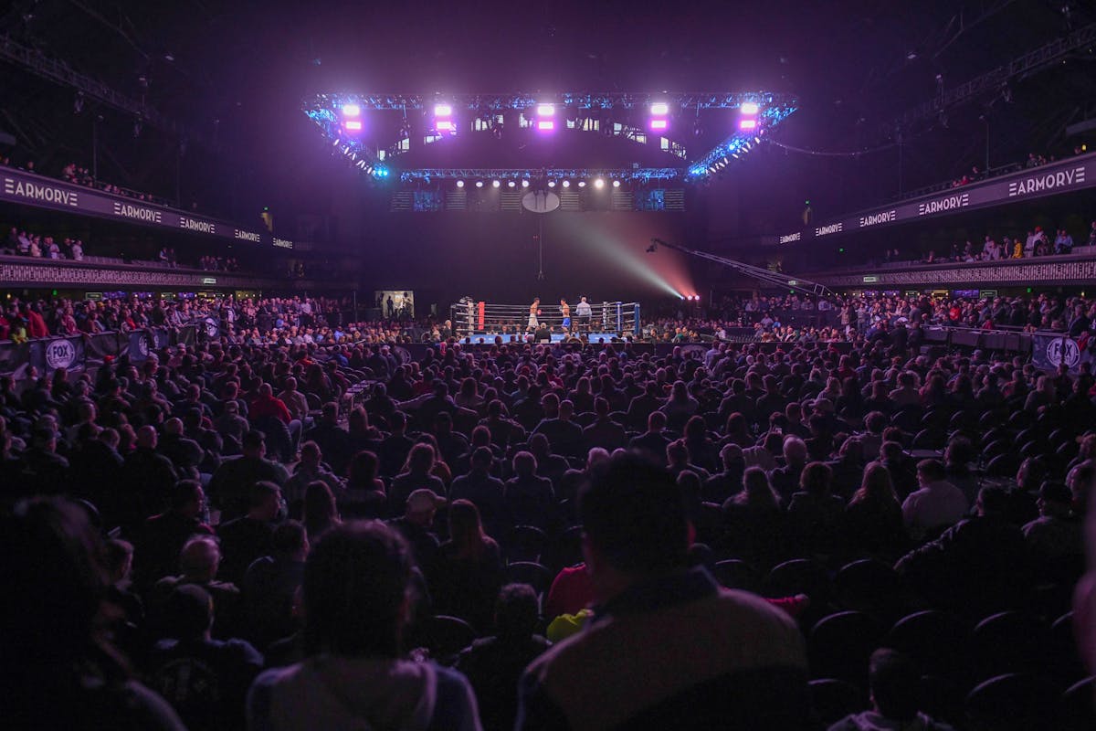 Fans watched boxing at The Armory in April 2019.