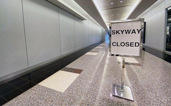 With most people working from home, the skyways are nearly empty. (James Lileks/Star Tribune)