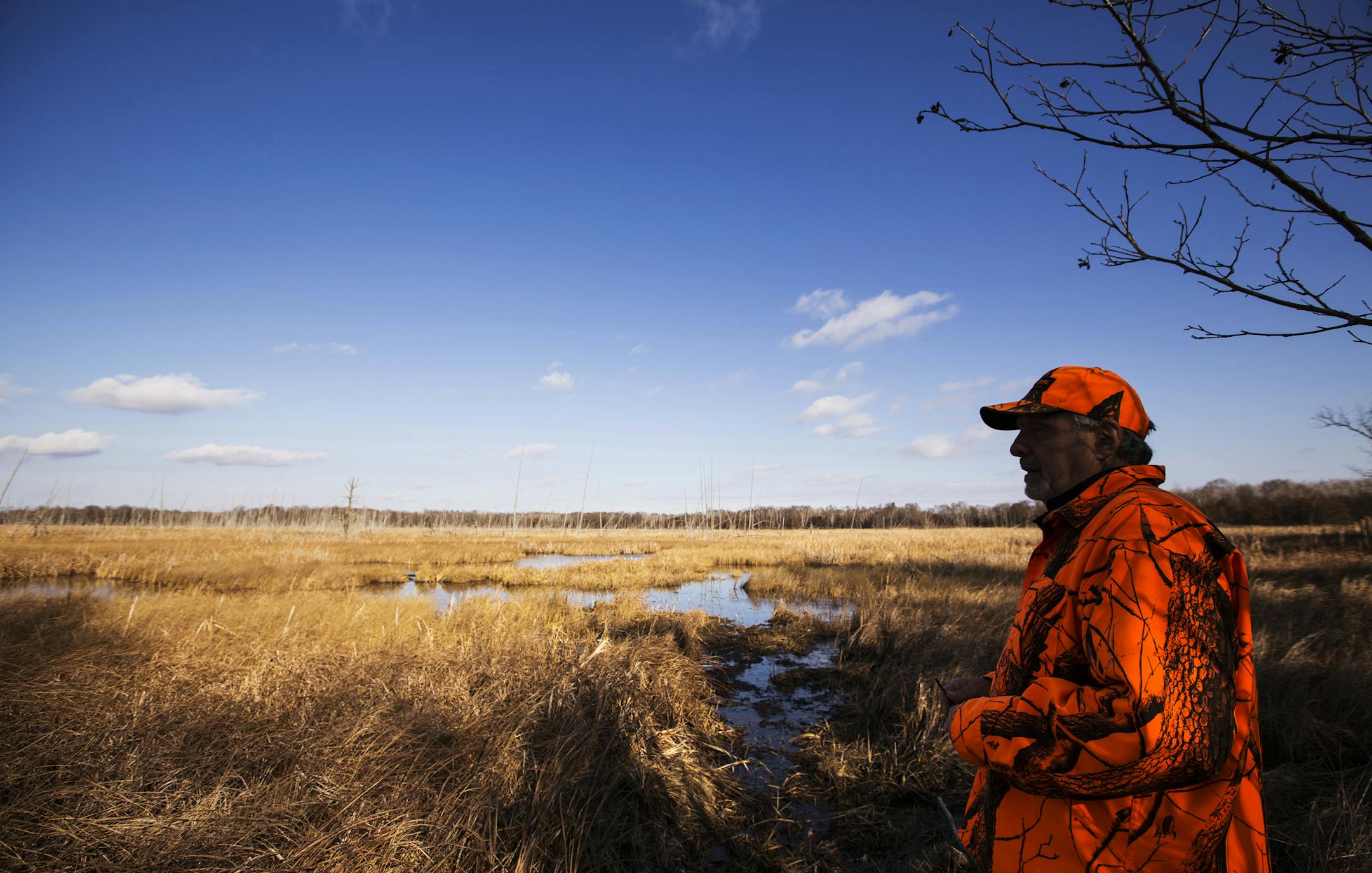Bill Sloneker admires the view on their 120 acres of land during deer opener weekend at the Sloneker family hunting cabin in Jenkins on Saturday, November 7, 2015. ] (LEILA NAVIDI/STAR TRIBUNE) leila.navidi@startribune.com