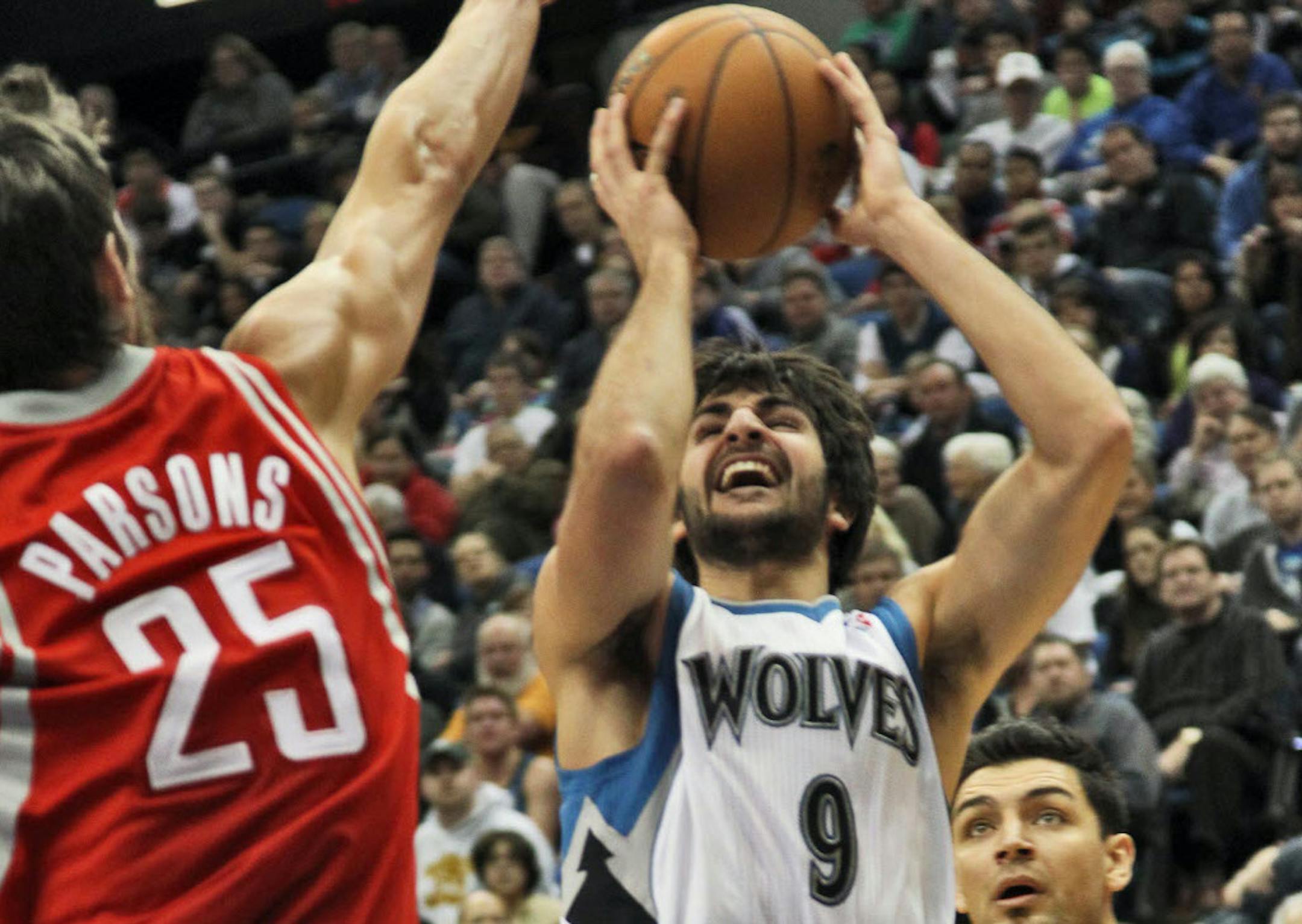 Ricky Rubio went up for a shot against Houston.