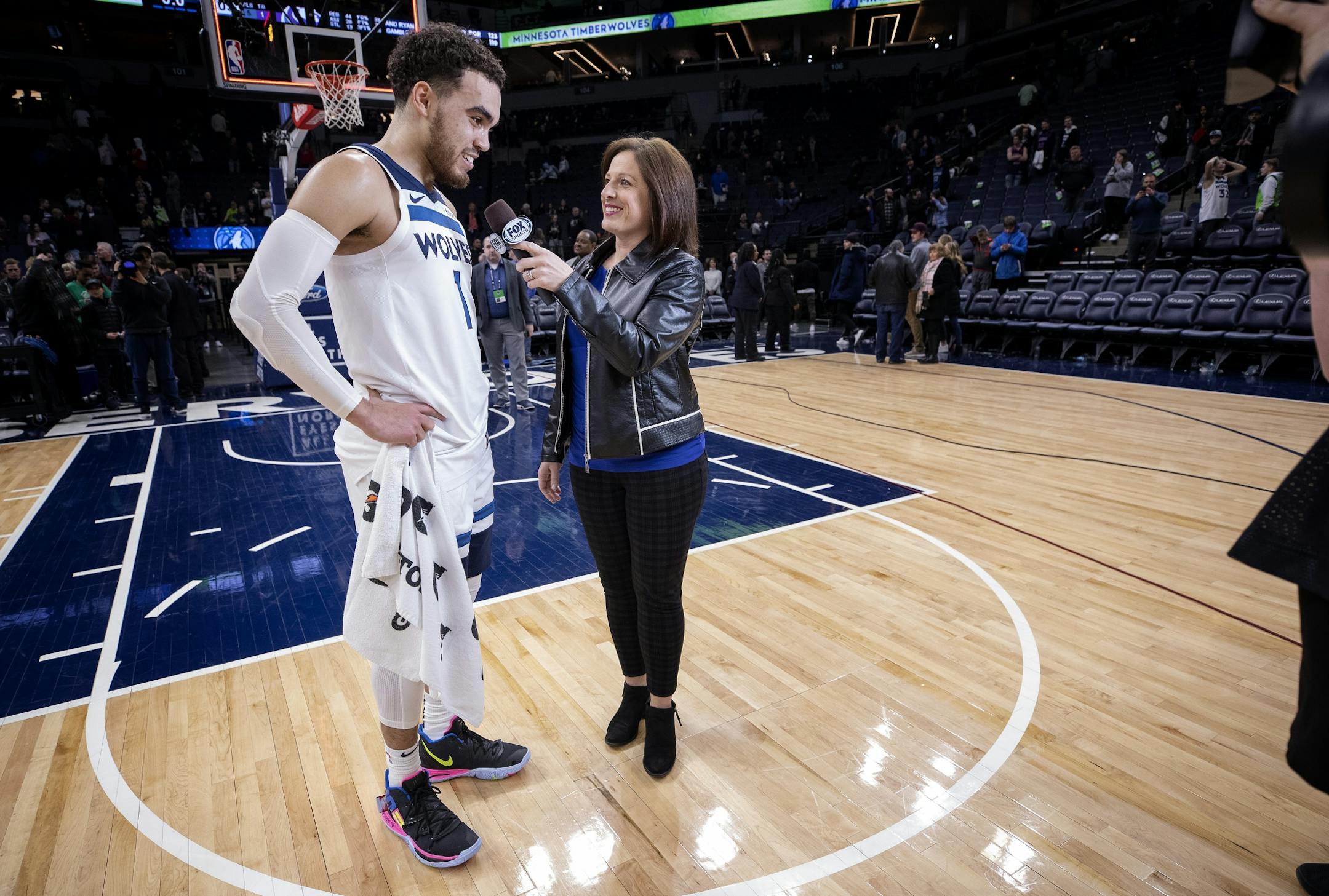 Marney Gellner of Fox Sports North interviewed Minnesota Timberwolves Tyus Jones.