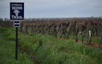 Signs mark the Lake Michigan Shore Wine Trail, a collection of 18 wineries spread across the American Viticultural Area of the same name. The area is 