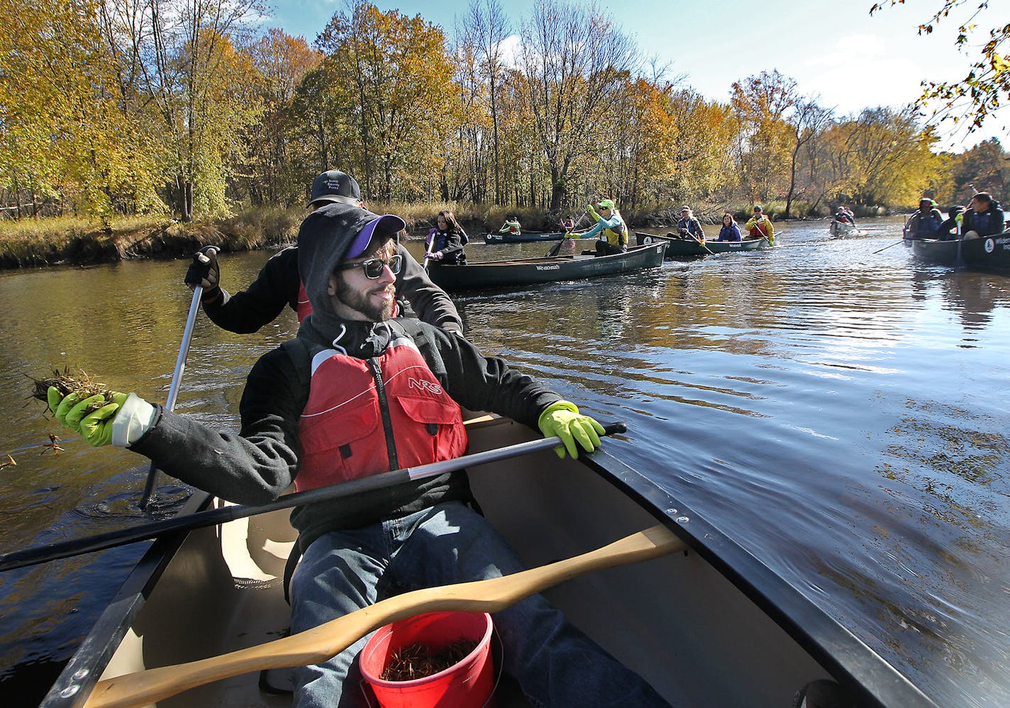 Takoda Prep teacher Thomas Lonetti threw wild rice seeds from his canoe. The school&#x2019;s secondary education director, Chris Hubbard, said the trip was a learning experience on many levels. &#x201c;Students are losing their sense of culture,&#x201d; he said.