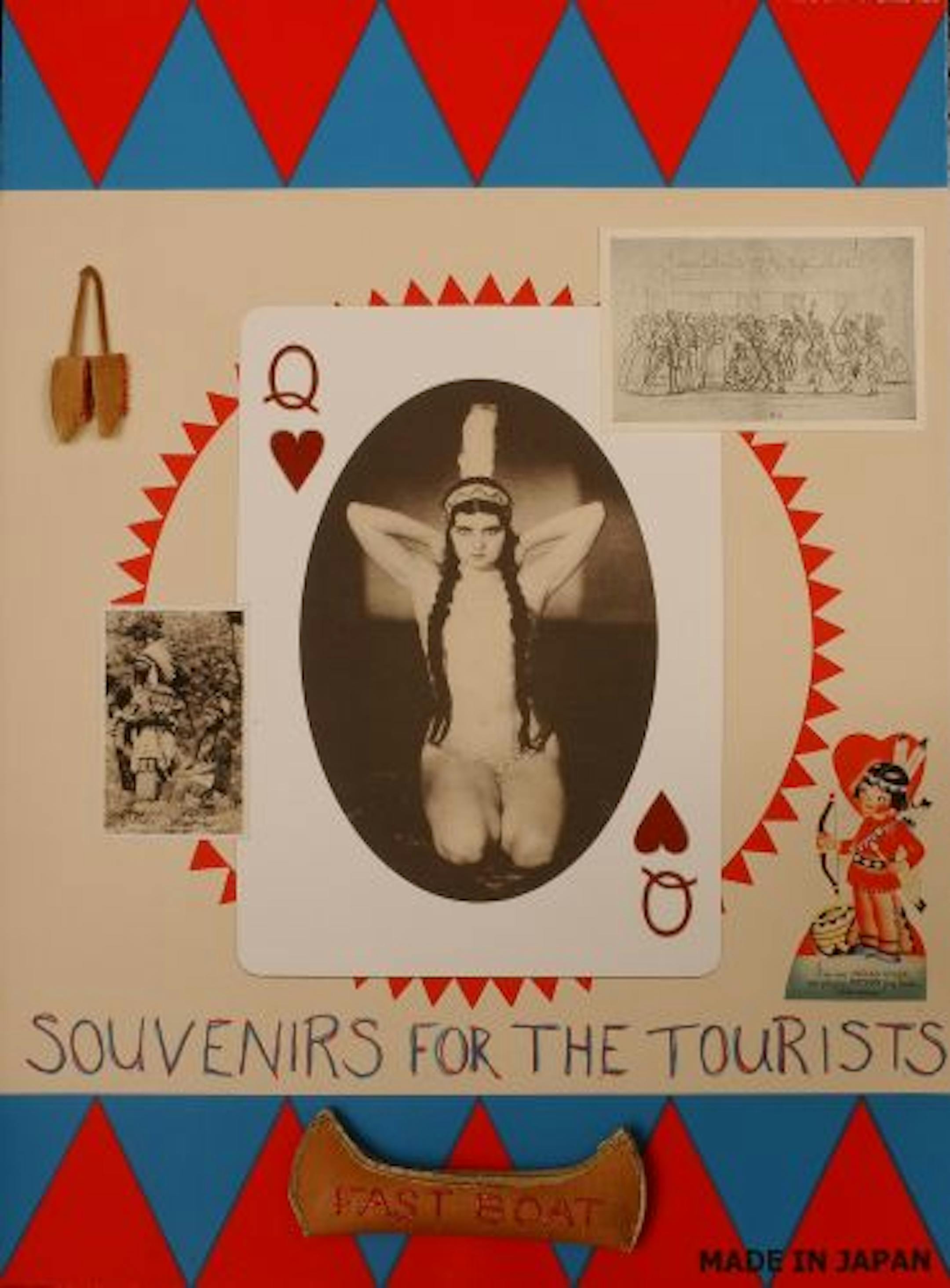 Tom Jones satirizes the commercialization of Indian culture in his 2004 lithograph "Commodity II."