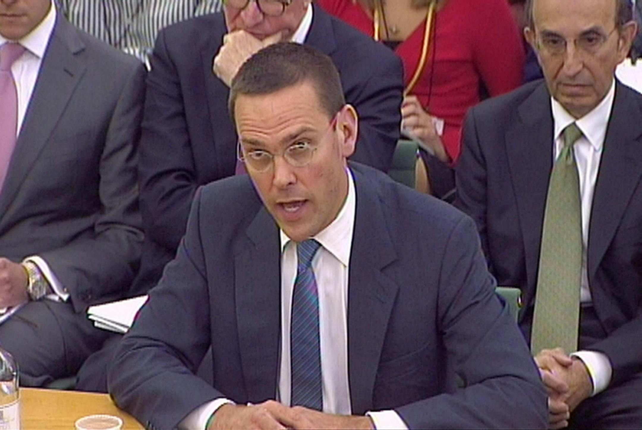 In this file photo, James Murdoch, gave evidence to the Culture, Media and Sport Select Committee on the News of the World phone-hacking scandal in Portcullis House in central London on July 19, 2011.