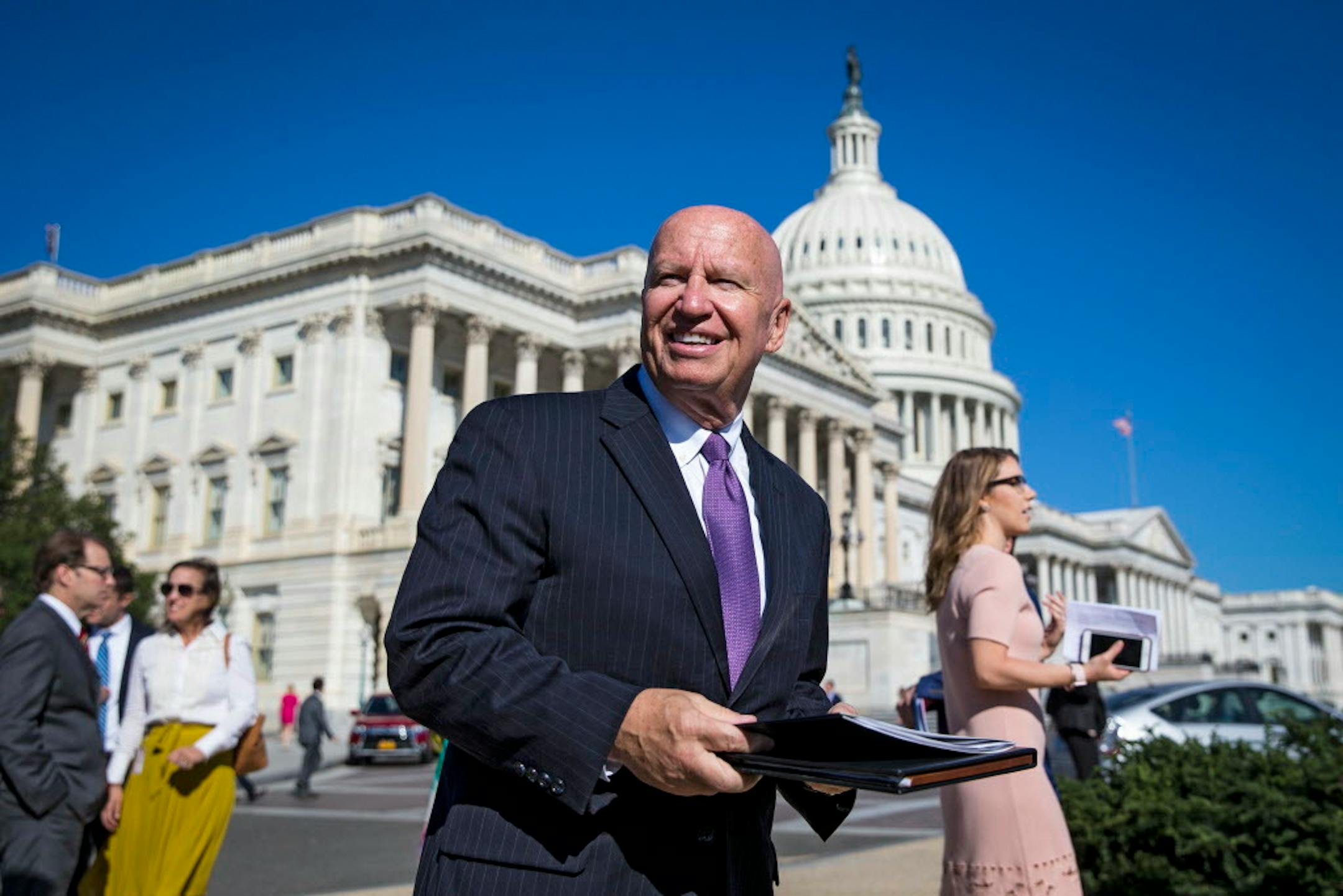 Rep. Kevin Brady, chair of the House Ways and Means Committee, arrived at a tax reform news conference, on Capitol Hill in Washington, Sept. 28, 2017.
