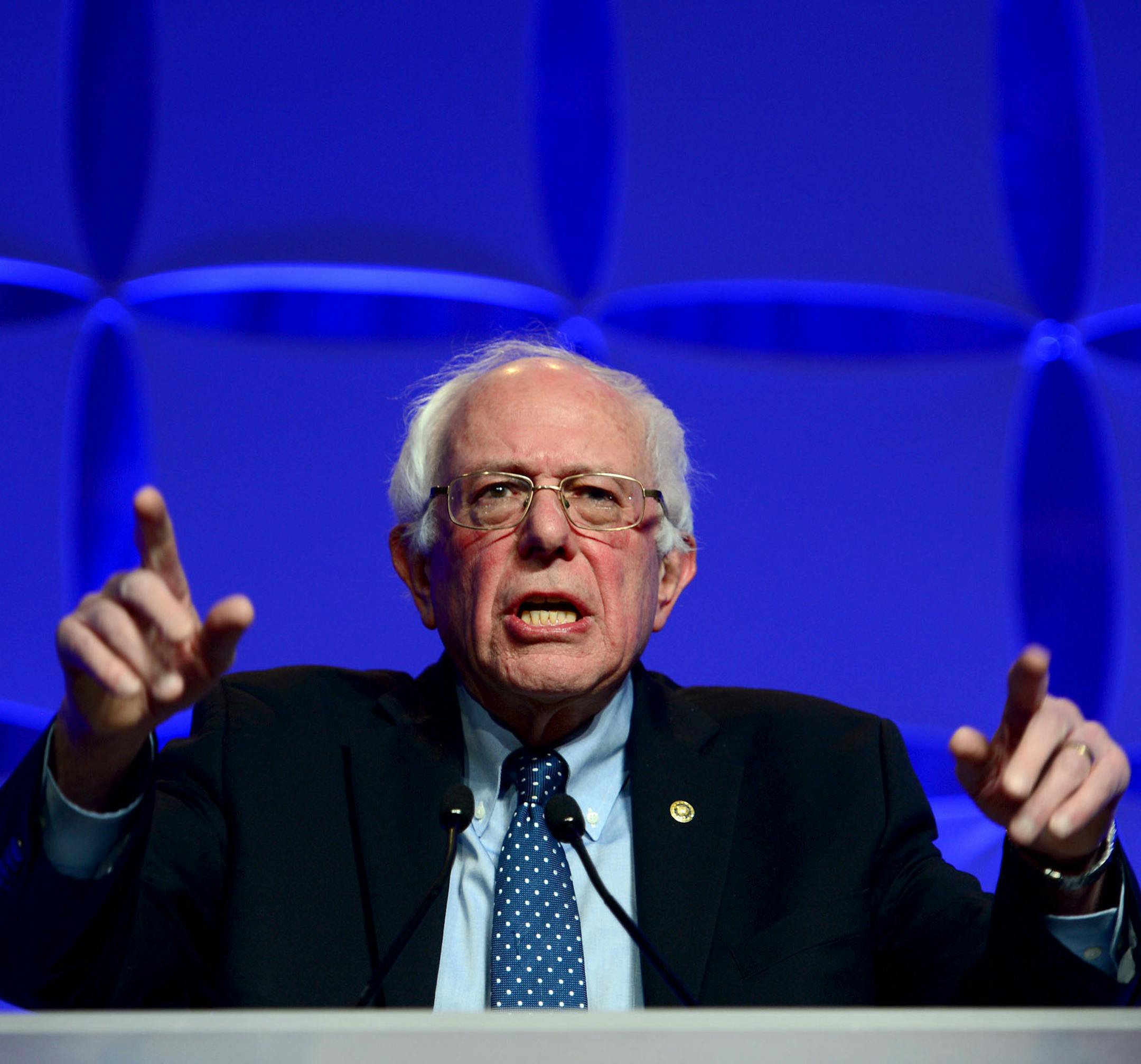 U.S. Sen. Bernie Sanders spoke at the 5th annual Humphrey-Mondale Dinner at the River Center in St. Paul.