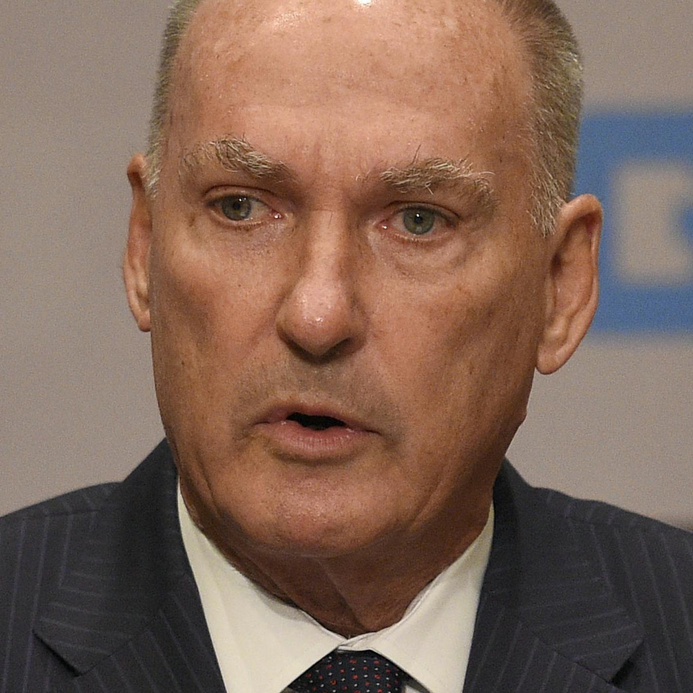 Big Ten commissioner Jim Delany speaks during Big Ten NCAA college basketball media day, Thursday, Oct. 13, 2016, in Washington. (AP Photo/Nick Wass)