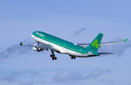 Image of Aer Lingus plane. Flights paused during the pandemic are set to resume to MSP next spring.