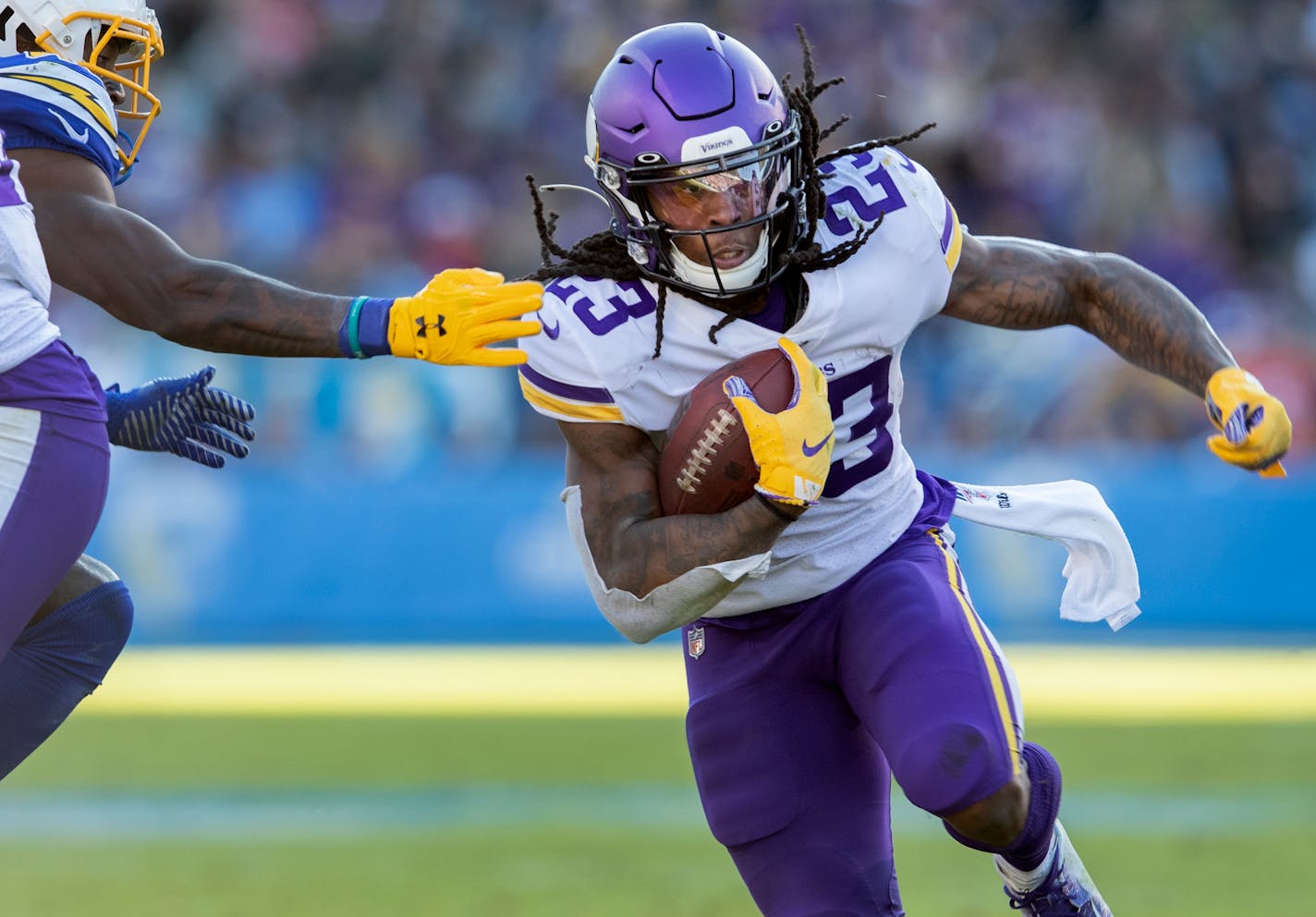 Minnesota Vikings running back Mike Boone (23). ] CARLOS GONZALEZ • cgonzalez@startribune.com – Carson, CA – December 15, 2019, Dignity Health Sports Park, NFL, Minnesota Vikings vs. Los Angeles Chargers