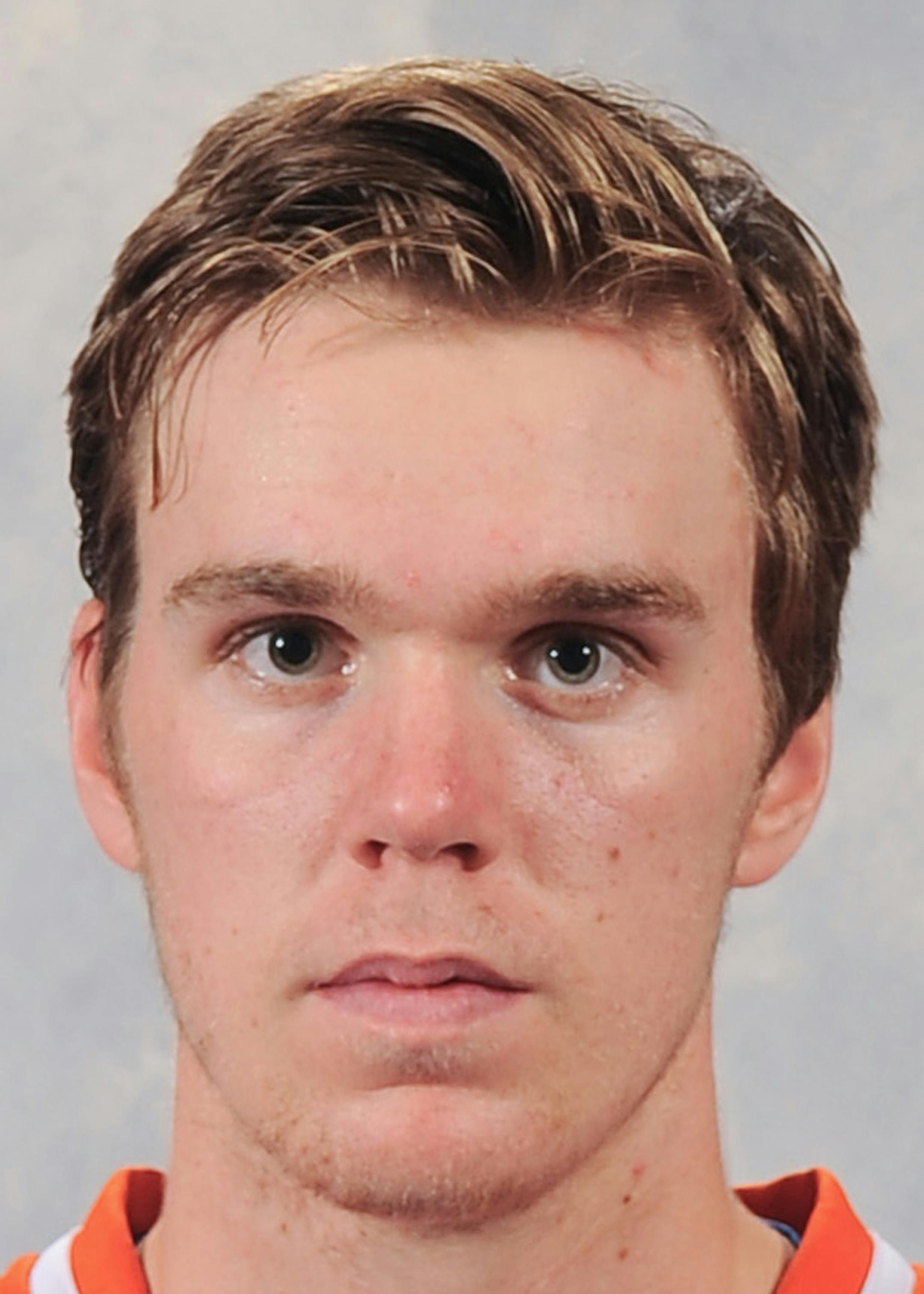 EDMONTON, AB - September 10: Conner McDavid #97 of the Edmonton Oilers poses for his official headshot for the 2015-2016 season on September 10, 2015 at the Rexall Place in Edmonton, Alberta, Canada. *** Local Caption *** Conner McDavid ORG XMIT: 570172095