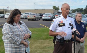 Olmsted County Sheriff Kevin Torgerson shared details Wednesday of a hoax school shooting call that put Lourdes High School on lockdown in Rochester, 