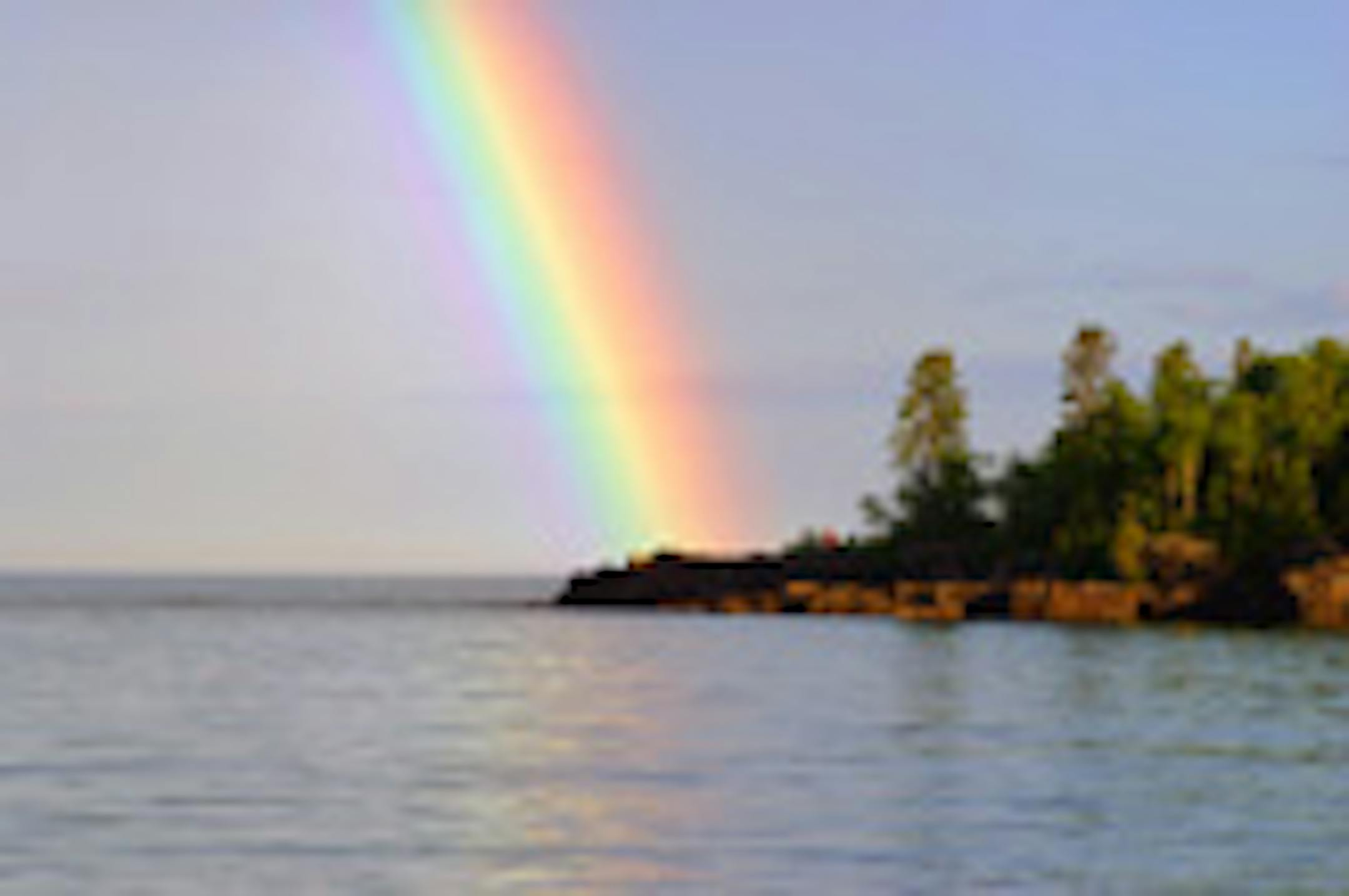 Rainbow over Artist's Point in Grand Marais