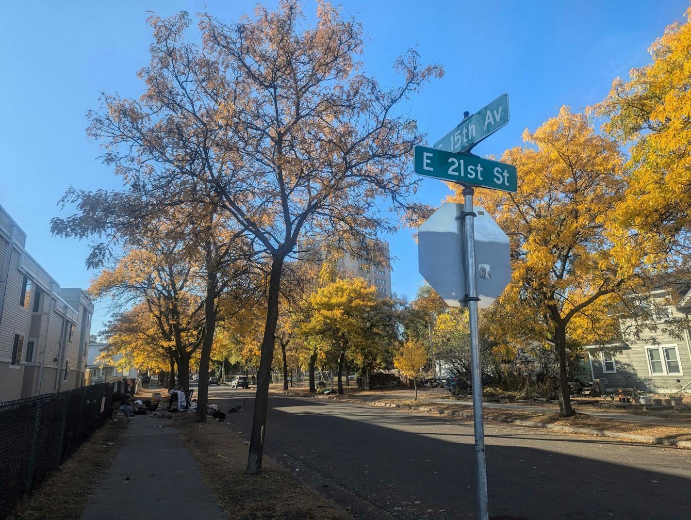 Minneapolis Police are investigating a triple shooting at a small encampment 21 Street East and 15 Avenue South.