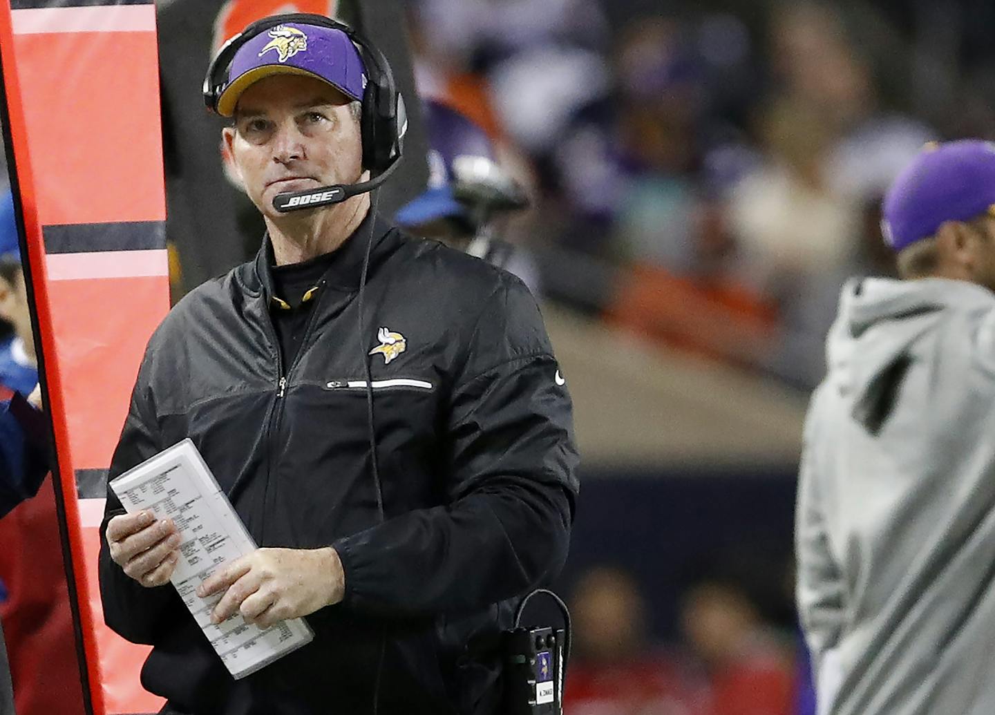 Minnesota Vikings head coach Mike Zimmer in the first quarter.