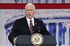 Vice President Mike Pence speaks during the Conservative Political Action Conference on Thursday, February 22, 2018 at the Gaylord National Resort and