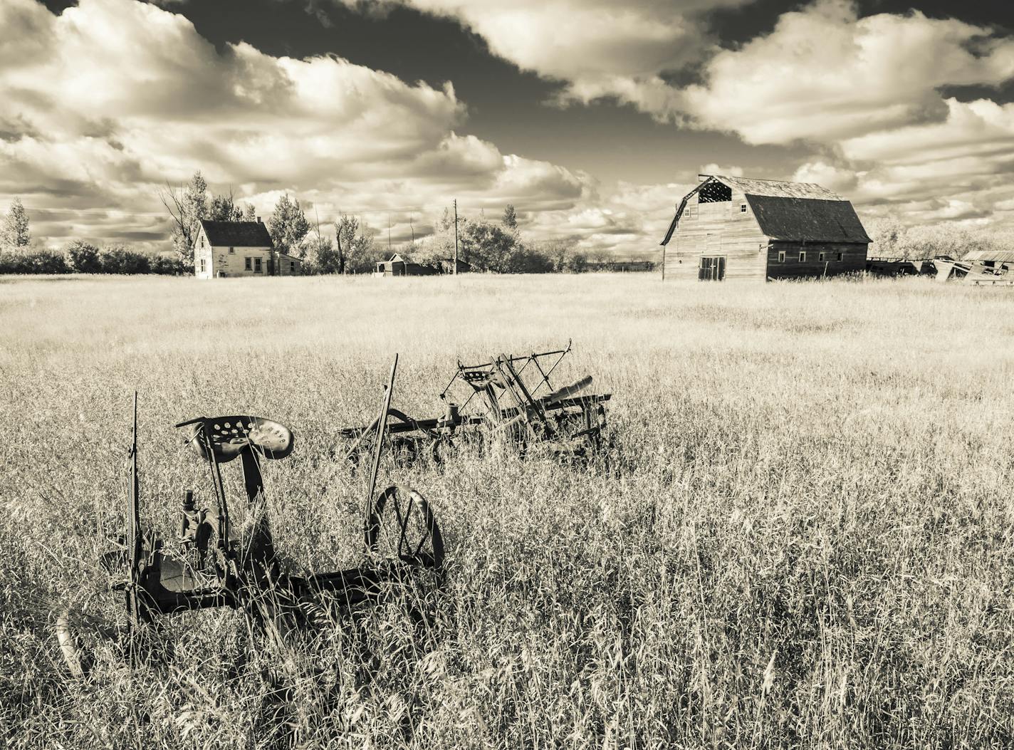 An old farm yard .