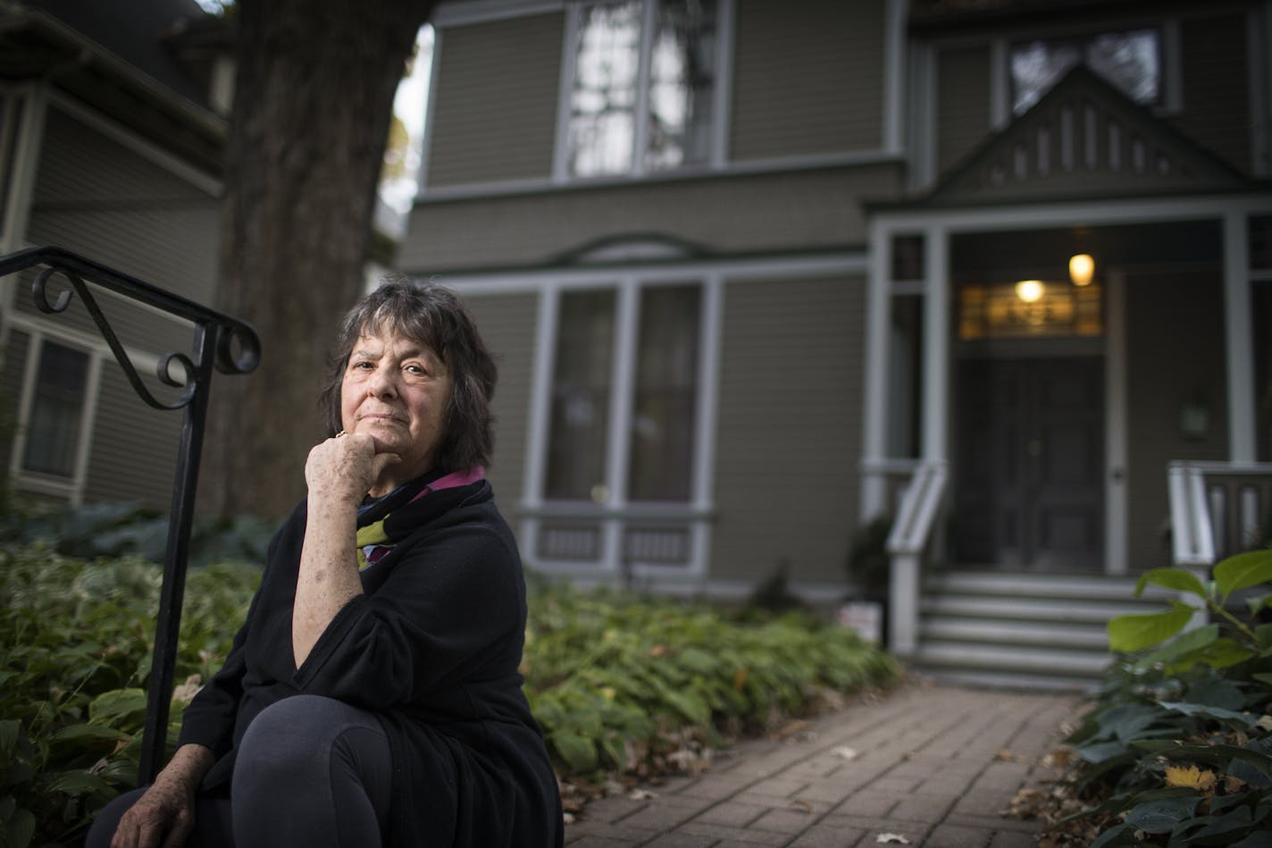 Tess Galati poses outside her home in St. Paul. ] LEILA NAVIDI &#xef; leila.navidi@startribune.com BACKGROUND INFORMATION: Tess Galati poses outside her home in St. Paul on Wednesday, October 11, 2017. Galati rents out parts of her home on Airbnb. St. Paul City Council is expected to vote on its regulations for Airbnb properties and other short-term rentals.