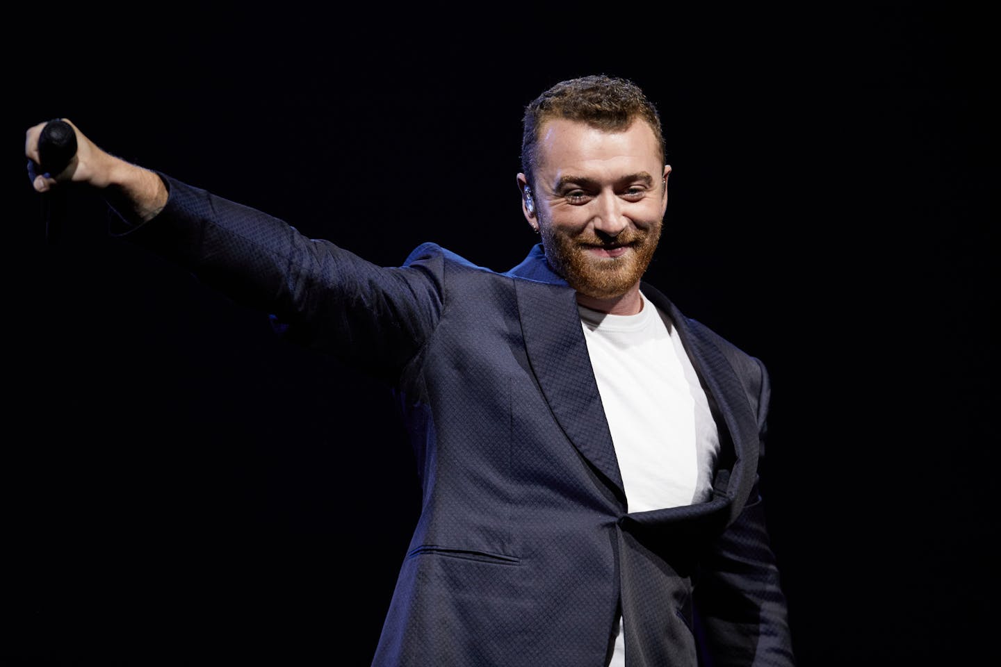 Sam Smith's encourages the crowd to sing on Tuesday night in Saint Paul.