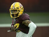 Gophers defensive back Tyler Nubin looks on during spring practice Tuesday