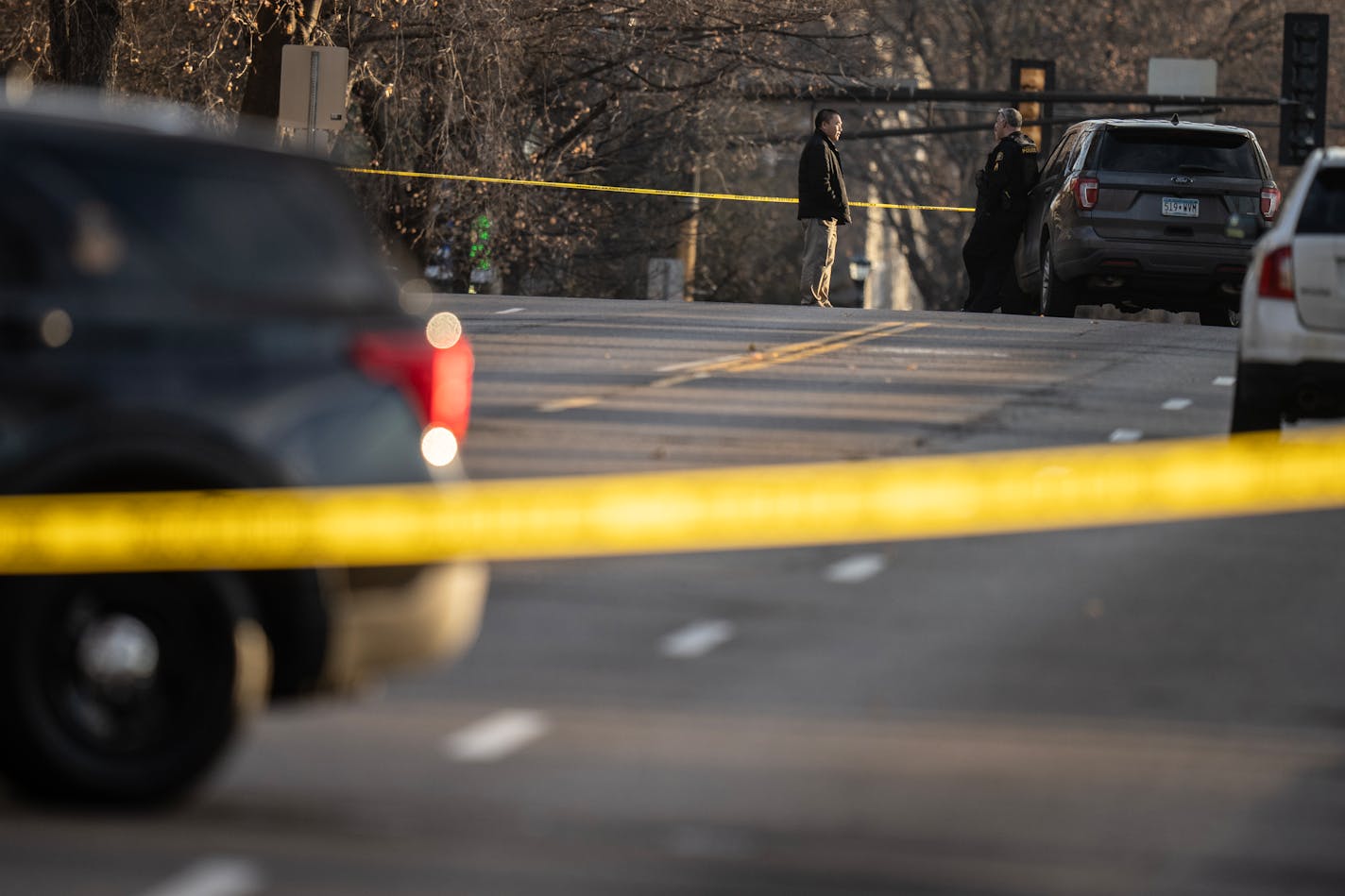 St. Paul police officers investigated Thursday at Cretin and Marshall avenues where a St. Paul Police officer and a suspect were wounded after exchanging gunfire.