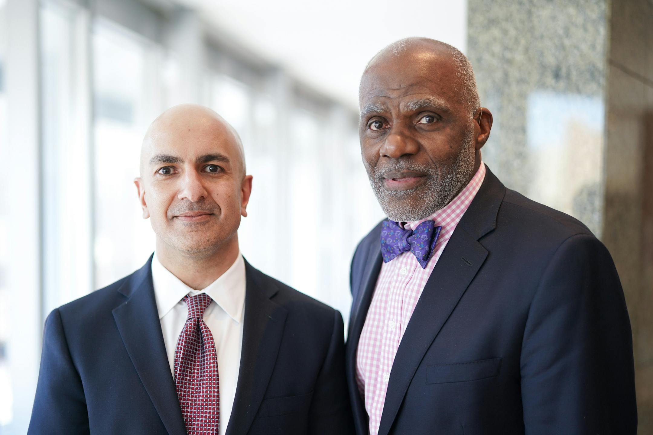 Minneapolis Federal Reserve President Neel Kashkari and Justice Alan Page are calling on Minnesotans to pass a constitutional amendment aimed at closing the stubborn student achievement gap. ] GLEN STUBBE • glen.stubbe@startribune.com Tuesday, January 7, 2020