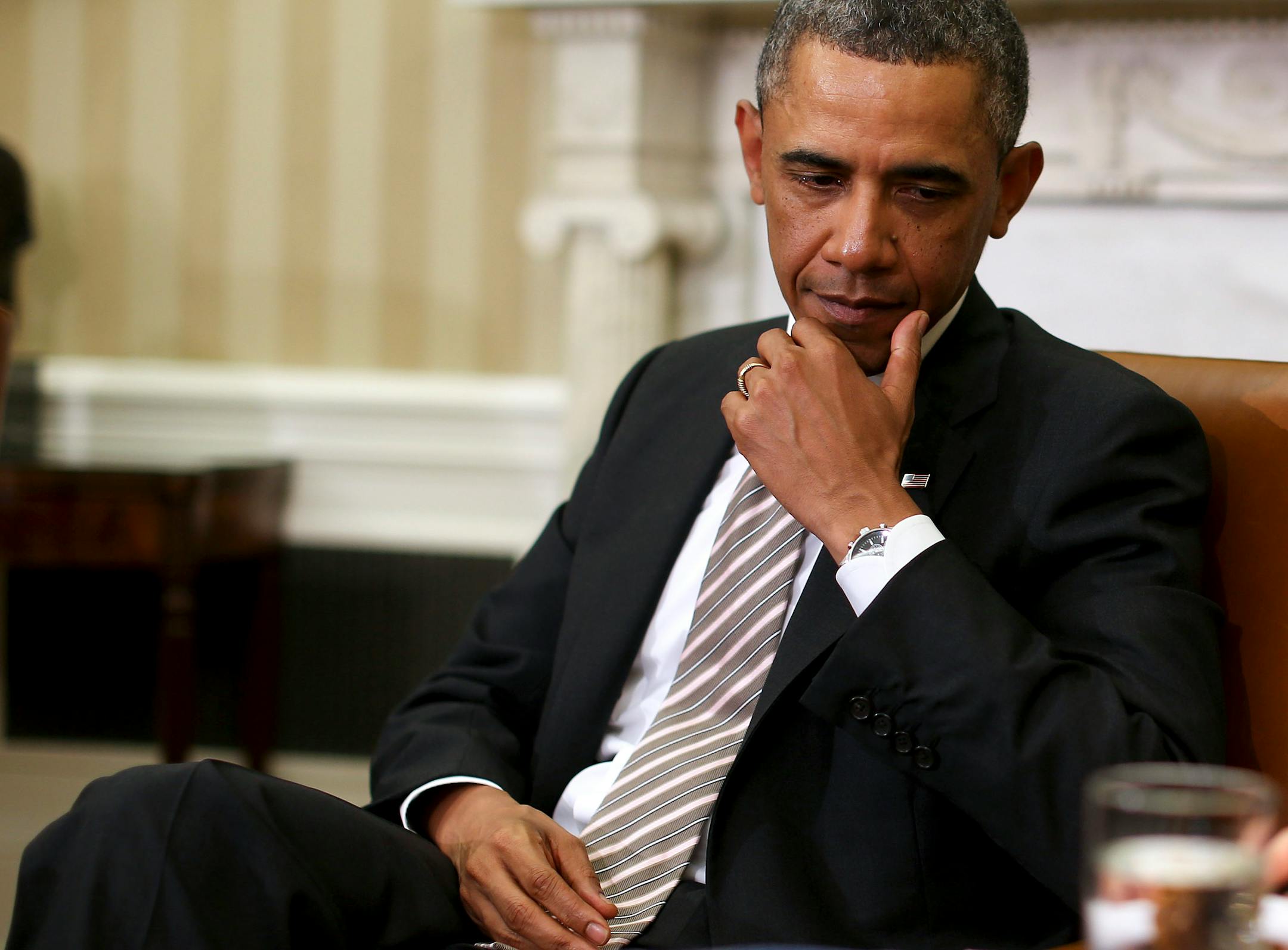 President Barack Obama during a meeting with Prime Minister Shinzo Abe of Japan in the Oval Office of the White House in Washington, Feb. 22, 2013.