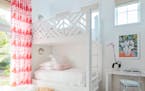 A provided image shows bunk beds by Kara Miller. These communal spaces may have humble roots, but now they’re features with style, whimsy and nostal