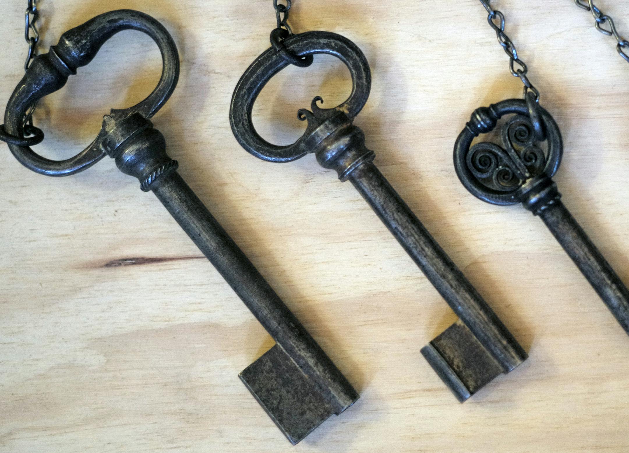 In Pepin, Wisconsin, Tom Latane is a self-taught master blacksmith who taught himself the craft. These are some of they keys he has made.]richard tsong-taatarii/rtsong-taataarii@startribune.com
