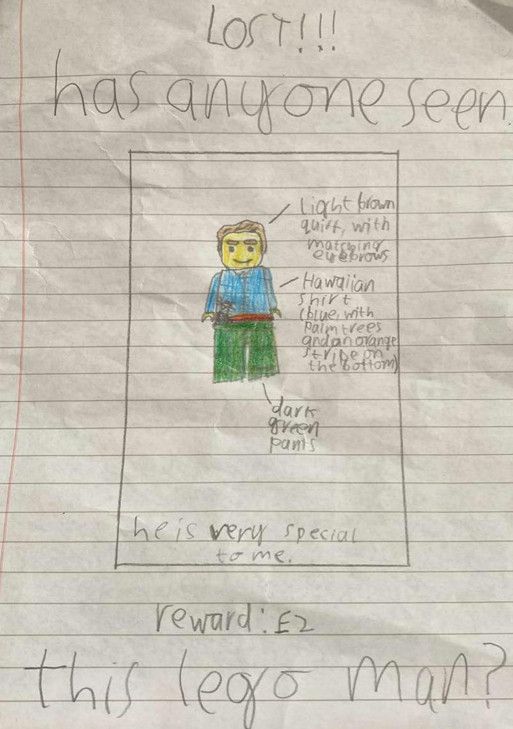 The missing-person poster that Jack created.
