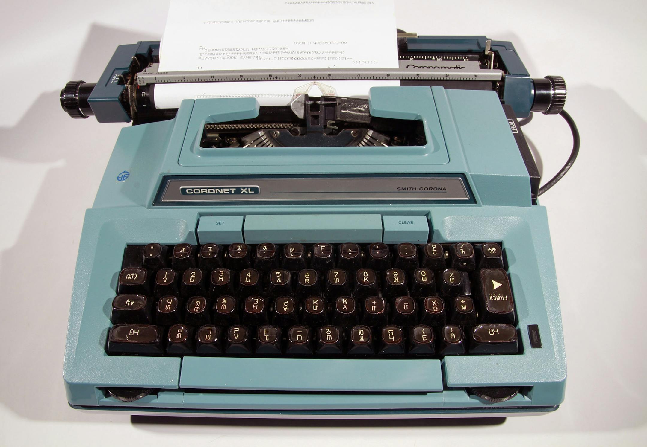 Hmong in Minnesota exhibit at the Minnesota History Center - artifact - a typewriter modified to write the Hmong language