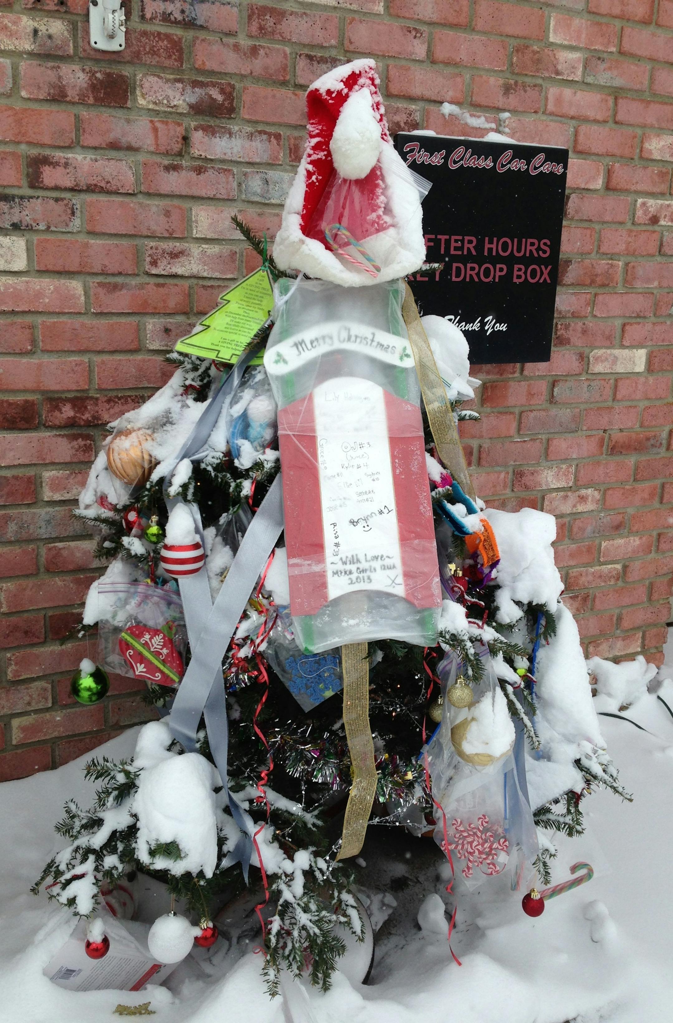 One of 2014's decorated trees as part of the Giving Tree project in Excelsior.
