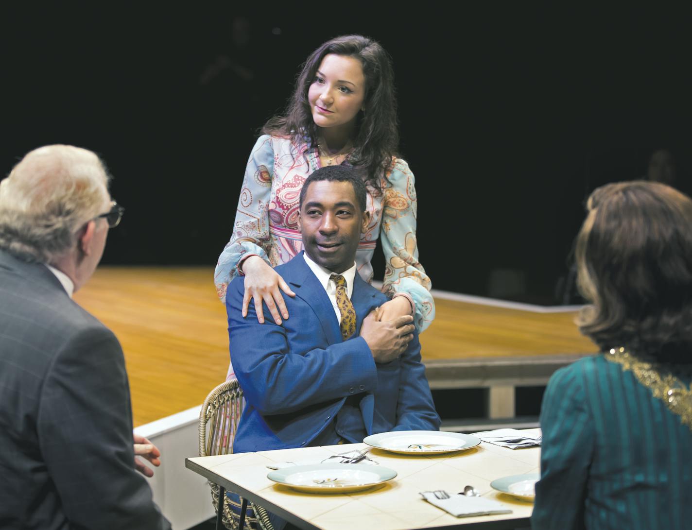 "Guess Who's Coming to Dinner?": Maeve Coleen Moynihan and JaBen Early are the central couple in the Guthrie Theater production, running through May 27. David Manis and Sally Wingert play Moynihan's parents.