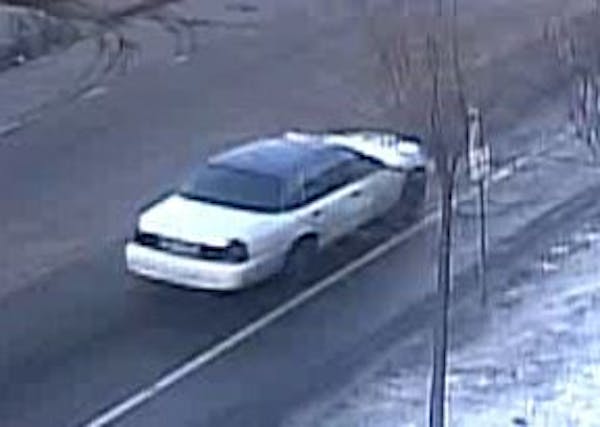Minneapolis police are looking for the car that hit a woman Tuesday night near 30th and Fremont avenues N.