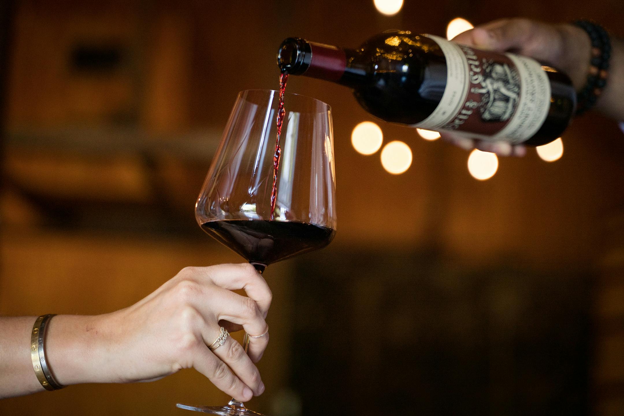 FILE -- A 1985 Martha&#x2019;s Vineyard cabernet sauvignon is poured into a wine glass at Heitz Cellar's Winery in St. Helena, Calif. on Aug. 26, 2019. Best Wine Moments of 2019: The best bottles are the ones that you can&#x2019;t forget, that have meaning and tell stories. (Sarahbeth Maney/The New York Times)