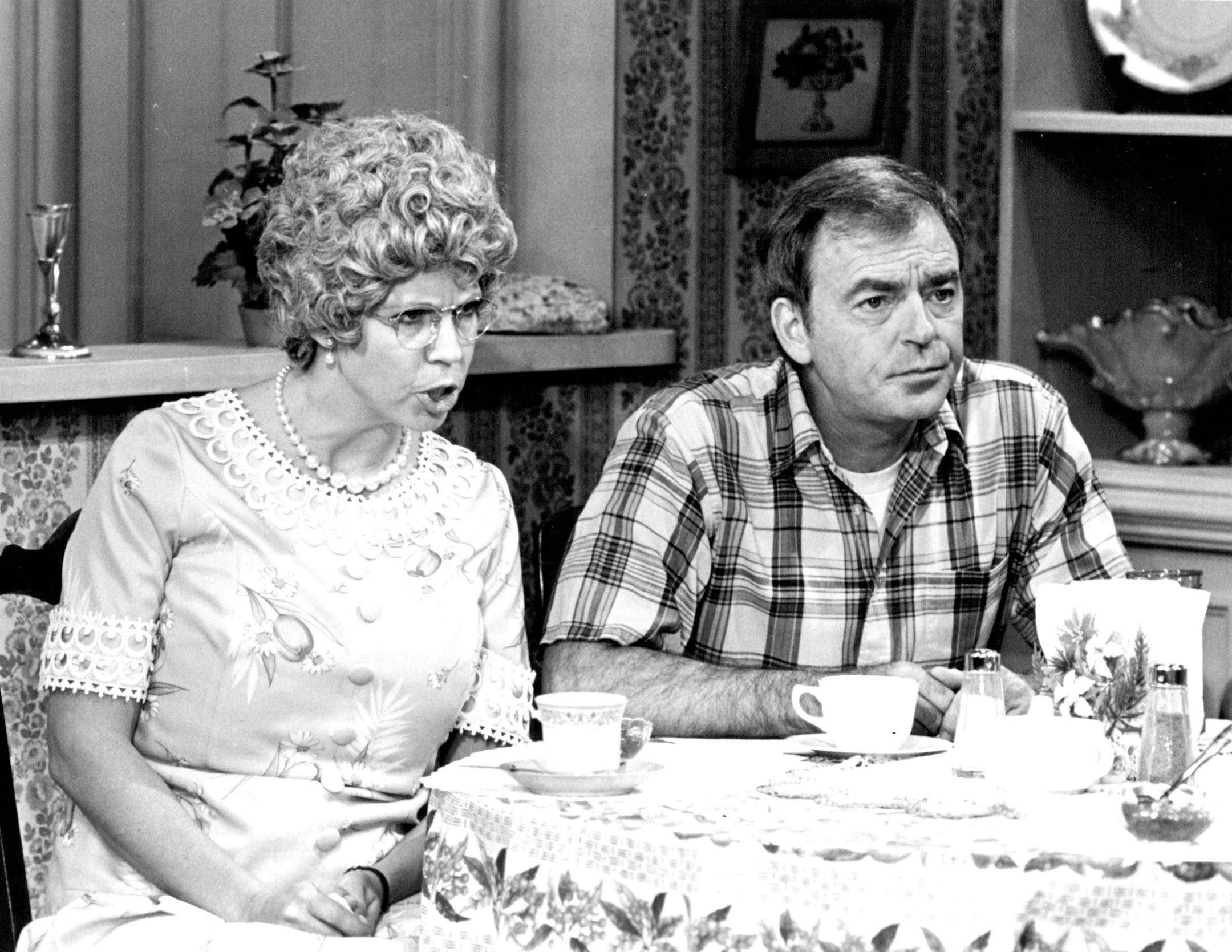 June 18, 1982 -- Vicki Lawrence and Ken Berry re-create their roles as members of a household known for its tumultuous activity, particularly around the dinner table, in 'Mama's Family," a comedy series inspired by sketches from "The Carol Burnett Show."