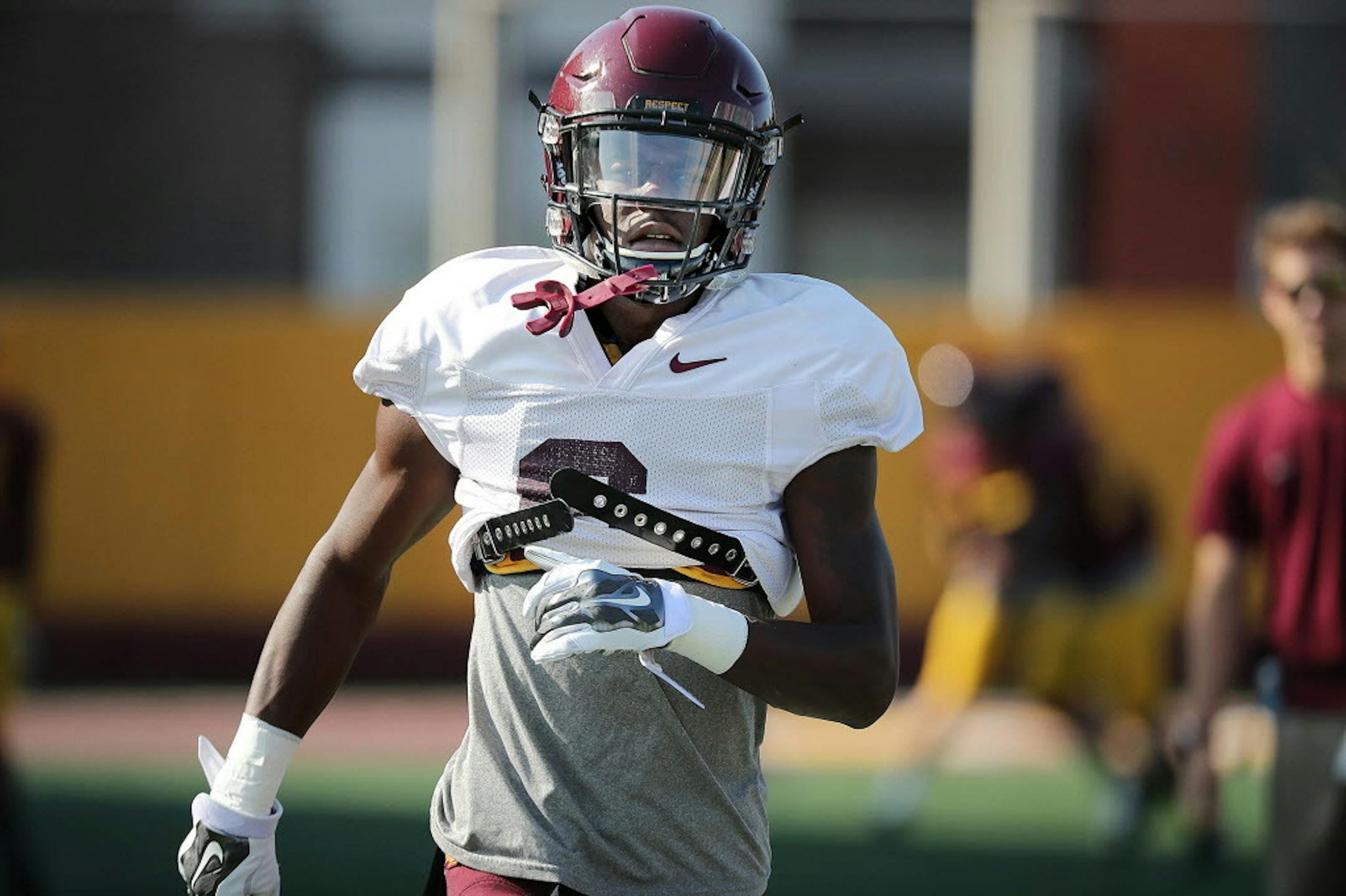 Gophers wide receiver Tyler Johnson, shown last fall, has impressed coach P.J. Fleck during spring practice.