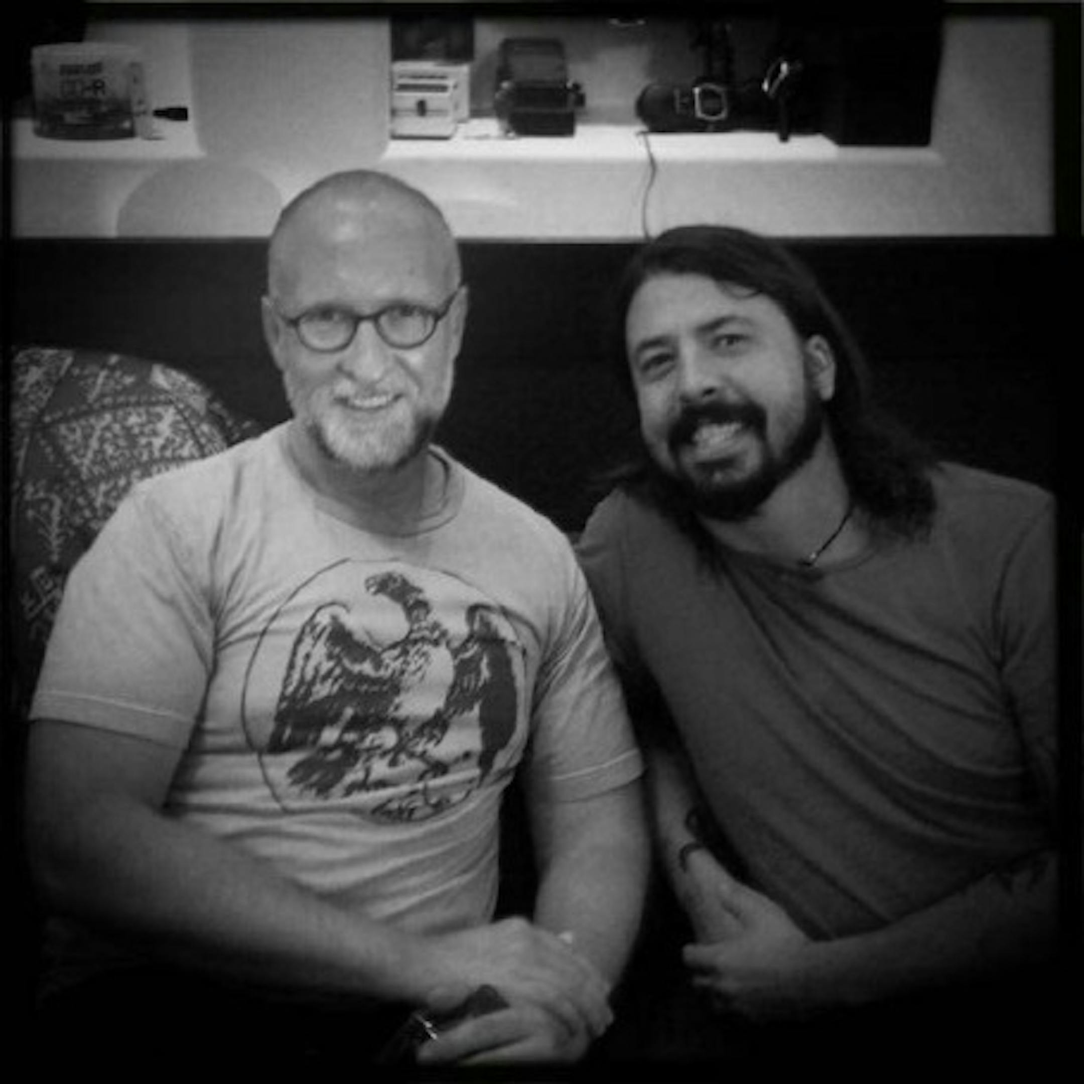 Dave Grohl tweeted this photo while recording with Bob Mould last year.