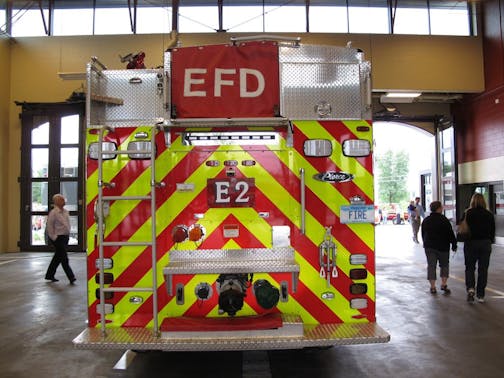 The new fire station in Eagan is certified by Green Globes, which rates projects for energy and environmental efficiency. Among the station's features is natural light from rows of windows.