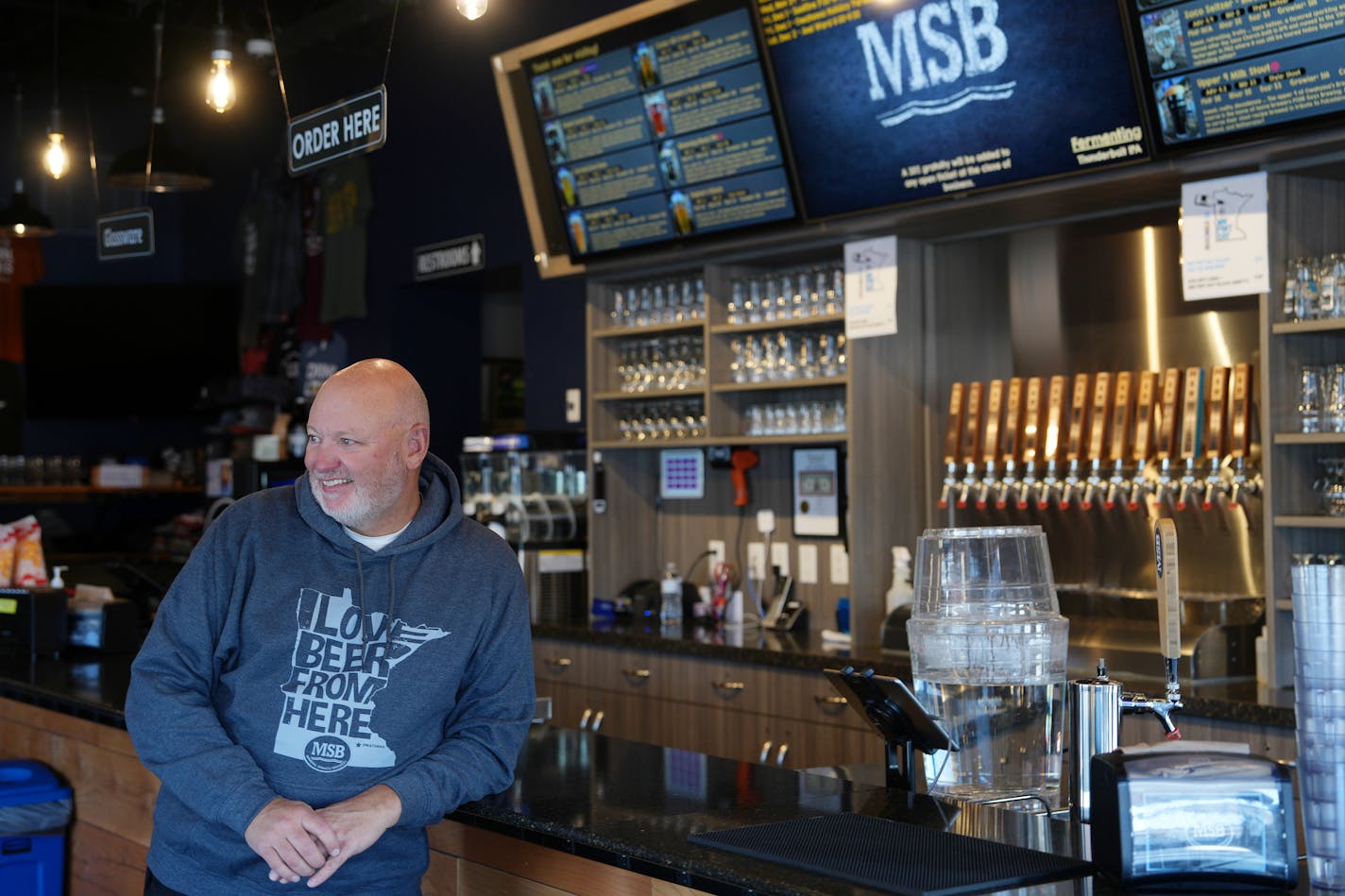 Rodney Baker, co-owner of Mineral Springs Brewery in Owatonna, Minn.