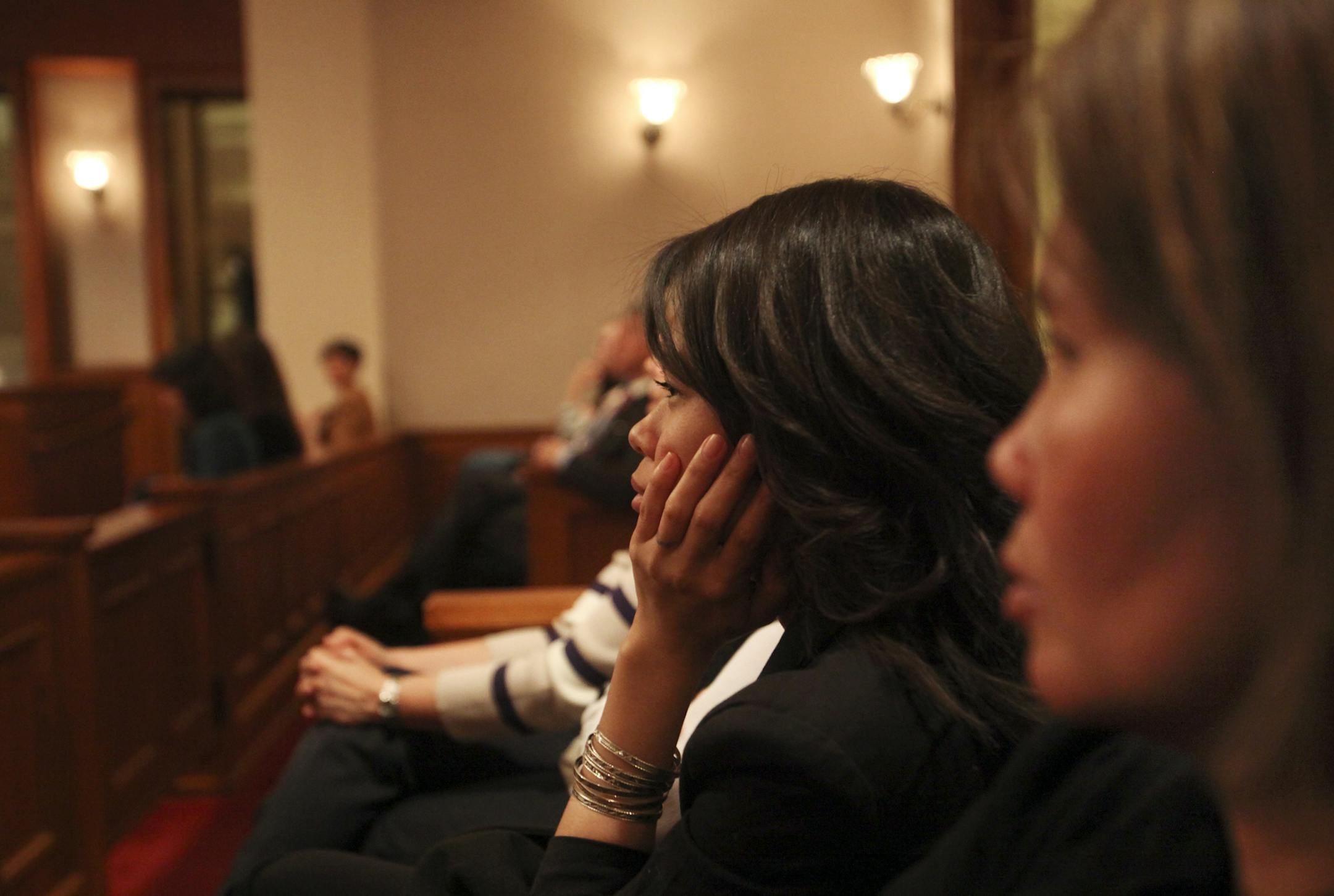 Latsany Phanthavong, right, sister to Anousone Phanthavong, and her daughter Cindy Phanthavong listened in during Amy Senser's Court of Appeals arguments before a panel of three judges Wednesday, May 1, 2013, at the Minnesota Judicial Center in St. Paul, MN. (DAVID JOLES/STARTRIBUNE) djoles@startribune.com Amy Senser's Court of Appeals arguments before a panel of three judges nearly a year to the day from Senser's guilty verdict in a hit-and-run death of death of Anousone Phanthavong.**Latsany P